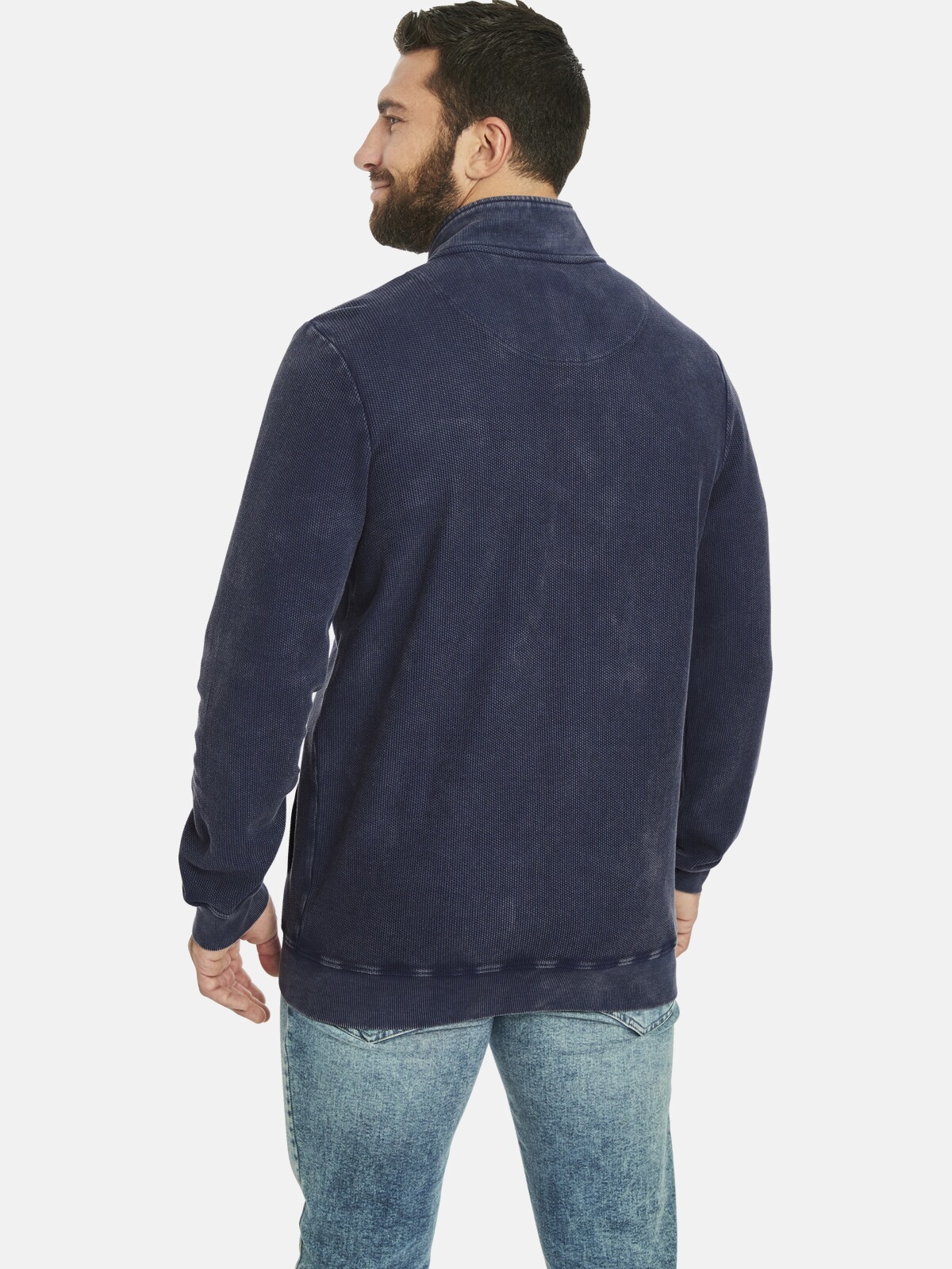 Jan Vanderstorm Sweatjacke »Sweatjacke DIETBERT«, mit aufgestelltem Kragen