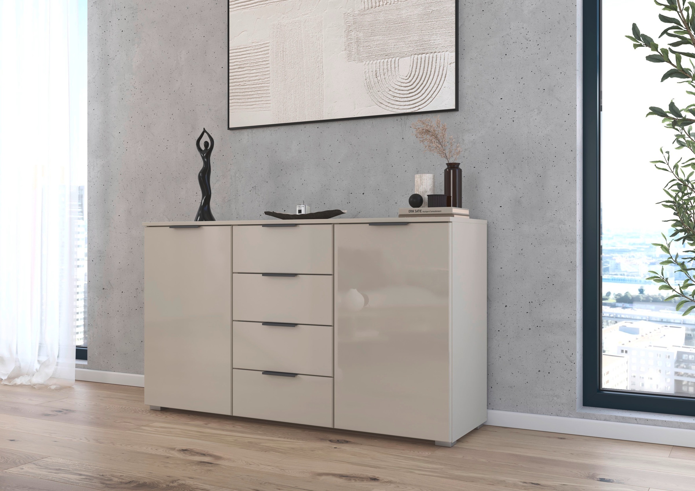rauch Kombikommode "Sideboard Kombikommode Schubladenkommode AGORDO mit Gla günstig online kaufen