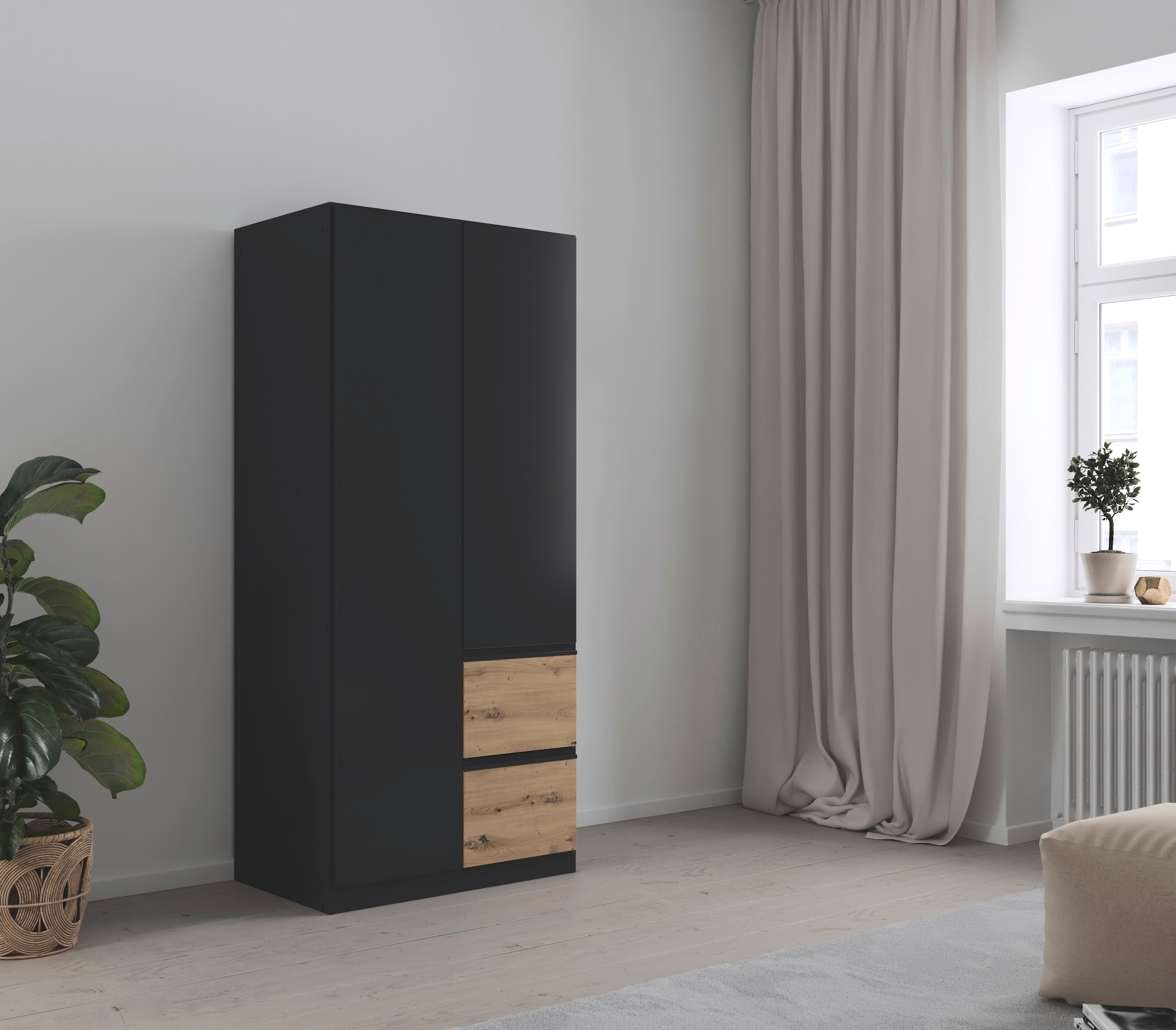 rauch Drehtürenschrank »Kleiderschrank Schrank Garderobe Wäscheschrank COSTA«, Breite 91 cm grifflose Front mit Push-to-Open Funktion MADE IN GERMANY