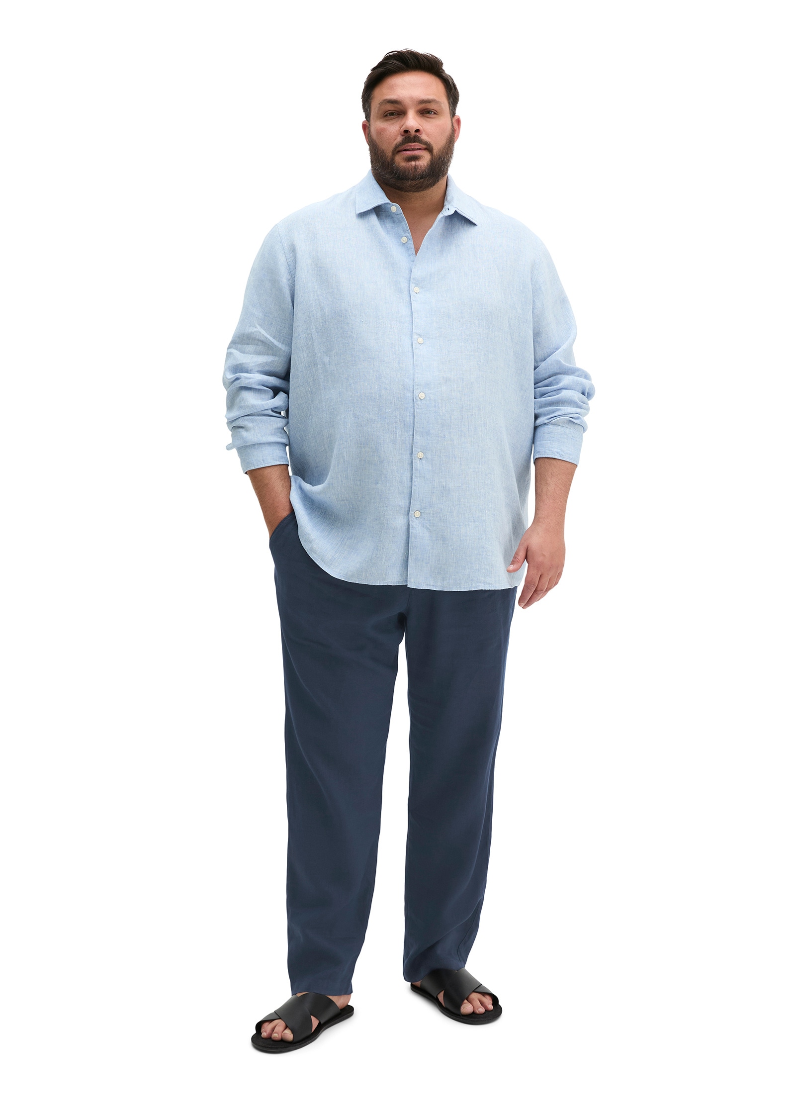 Marc O'Polo Langarmhemd »aus feinem Leinen-Chambray«