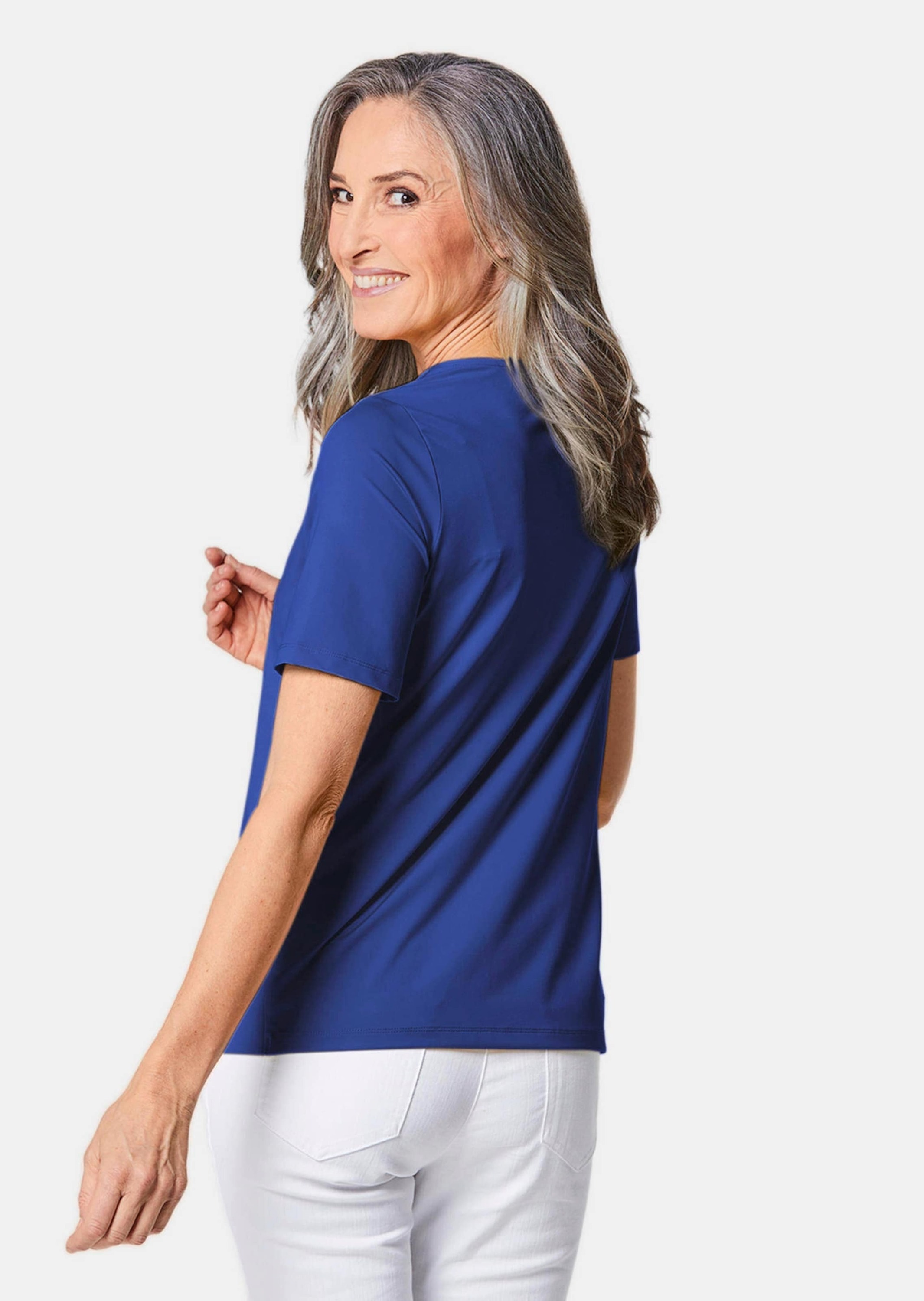 GOLDNER Langarm-Poloshirt »Kurzgröße Gepflegtes Shirt in formstabiler Ware«