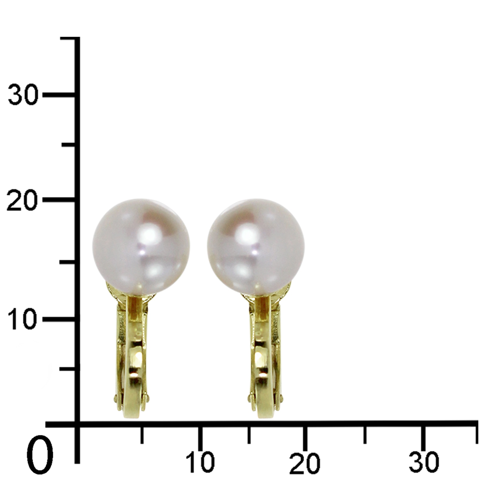 OSTSEE-SCHMUCK Paar Ohrclips »- Perle 8,5-9 mm - Gold 585/000 - Zuchtperle«