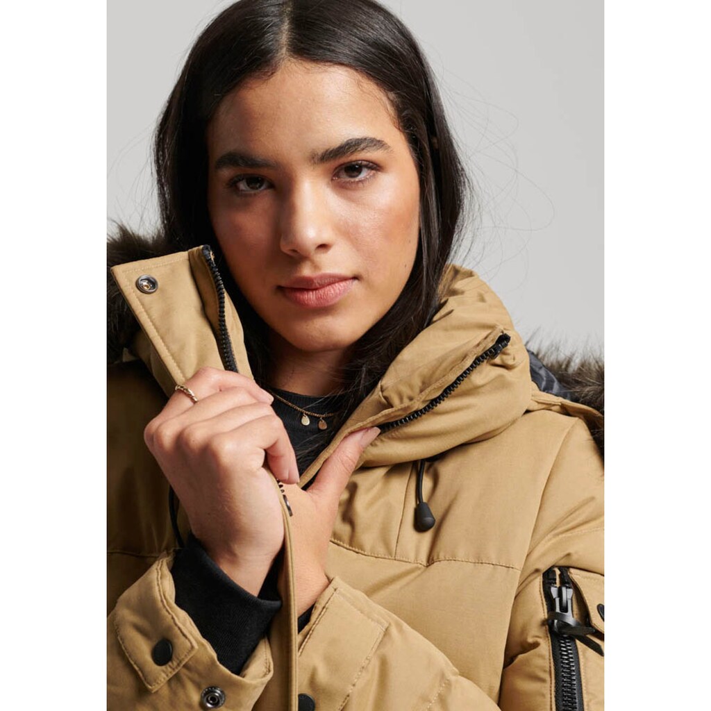 Superdry Steppmantel »MF FAUX FUR HOODED PARKA«