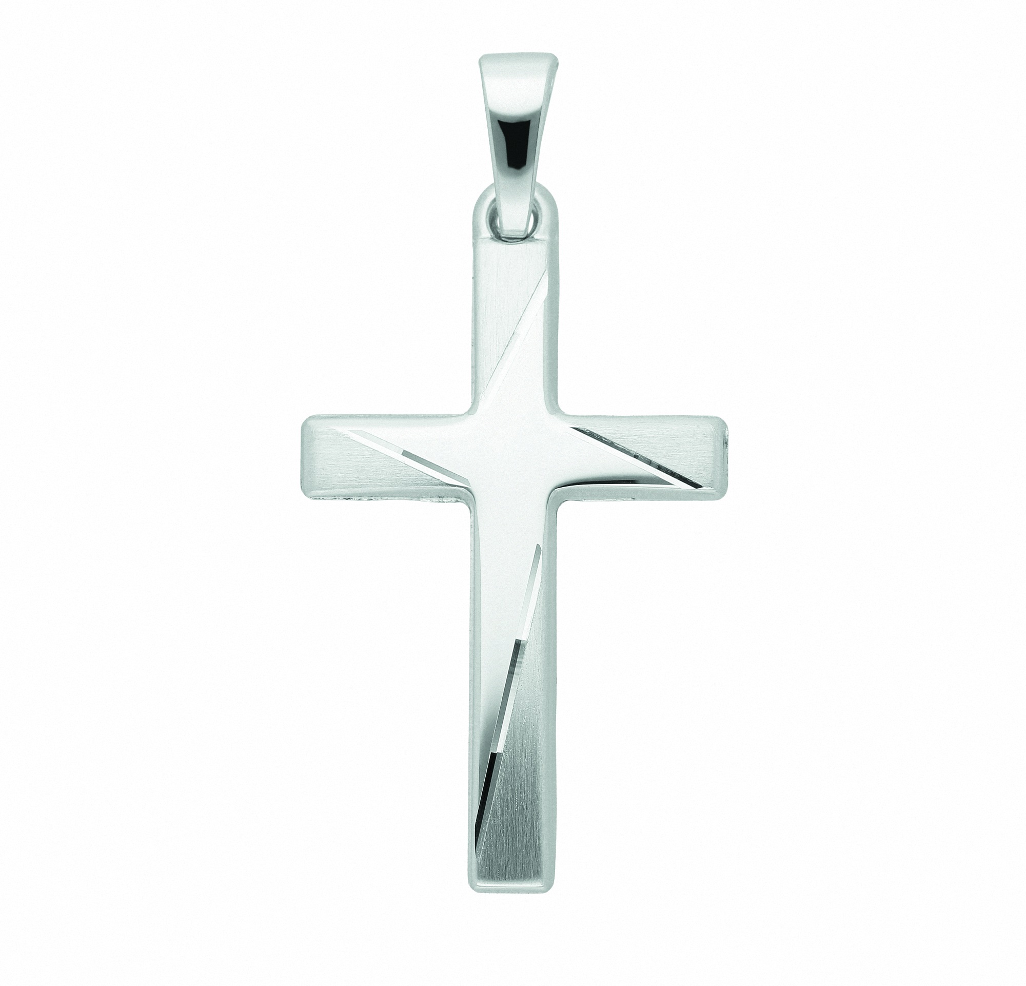 Kettenanhänger ADELIA´S "Damen & Herren 333 Weißgold Kreuz Anhänger", silber, Schmuckanhänger, Damen, Damen, Gold Weißgold 333, Gold, Weißgold 333, Kettenanhänger, Goldschmuck für Damen & Herren