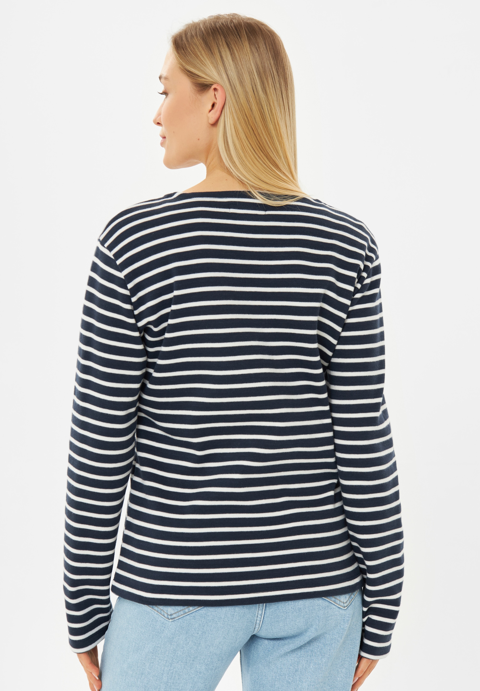 Derbe Langarmshirt »Interstriped«, French terry, gestreift, hochwertiger Stick