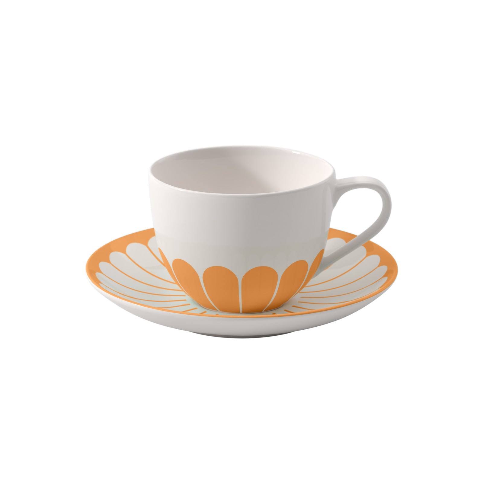 Villeroy & Boch Tasse "Cappuccinotasse mit Untertasse Fleur Couleur 300 ml" Spülmaschinenfest, Mikrowellensicher