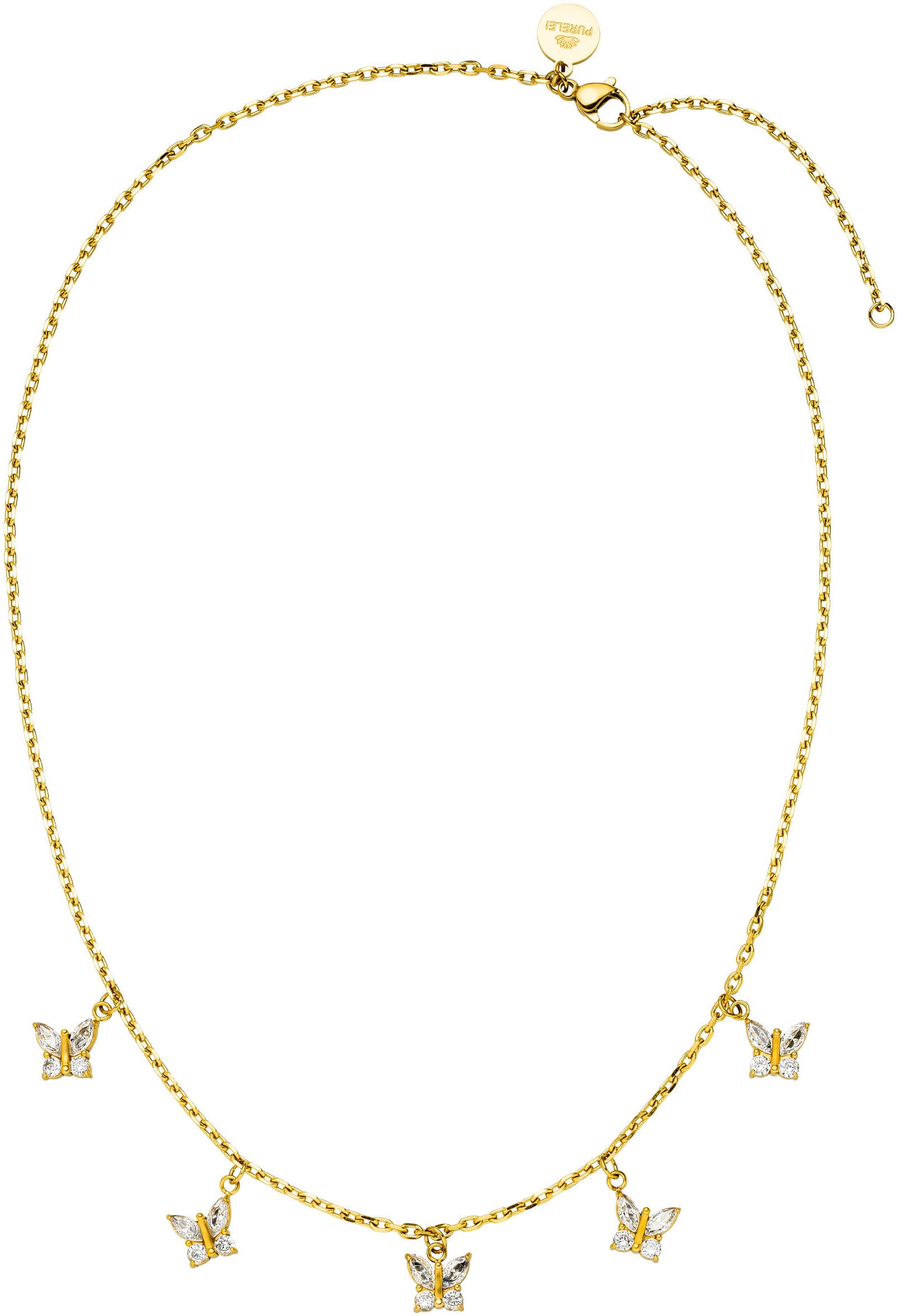 Purelei Kette mit Anhänger »Schmuck Geschenk Butterfly Schmetterling, 22211-Necklace-Butterfly«, mit Zirkonia (synth.)
