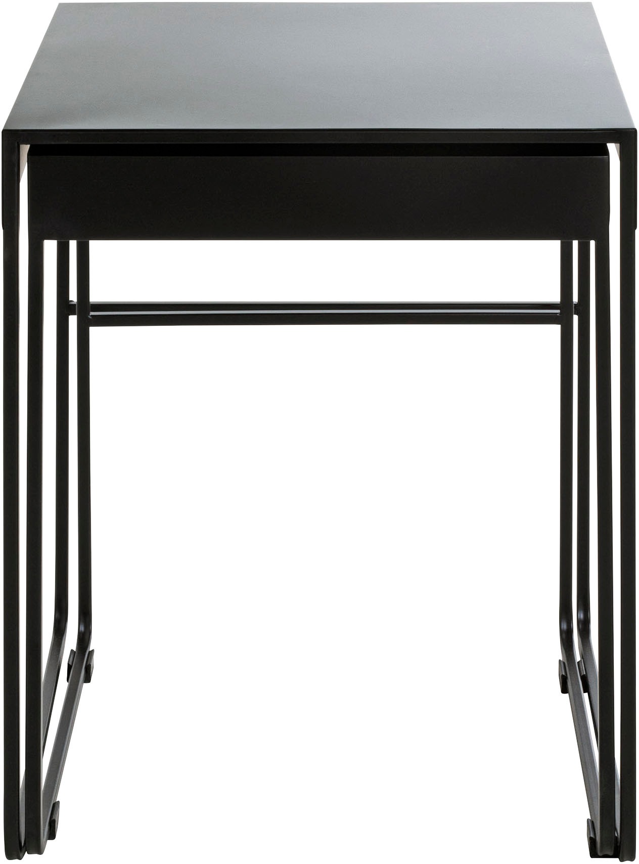 HAKU Beistelltisch »Sofatisch, Wohnzimmertisch« Set, 2er Set, 2 Stk. tlg. rechteckig - aus Metall Schwarz B/T/H 39/39/51 und 42/42/54 cm