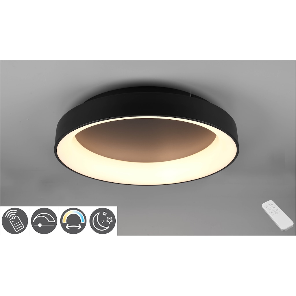 TRIO Leuchten LED Deckenleuchte »GIRONA«, 1 flammig-flammig, integrierter Dimmer, Lichtfarbe stufenlos einstellbar, Nachtlicht