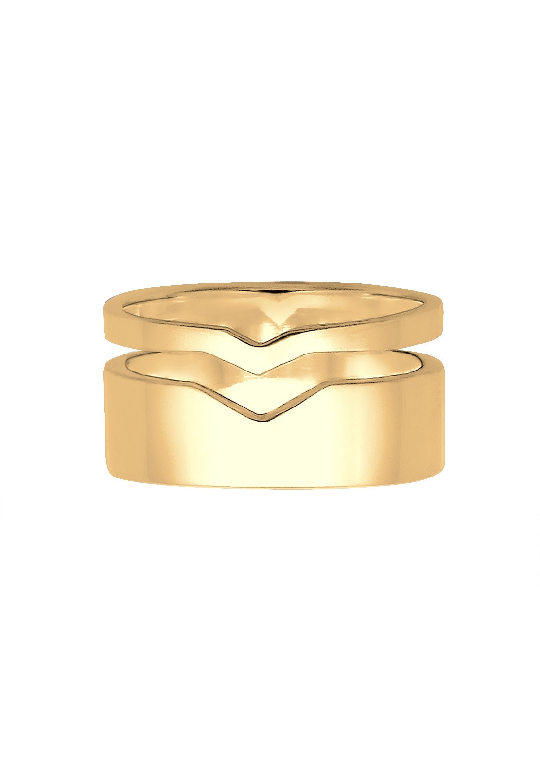 Elli Fingerring »Bandring Breit Geo Design 925 Sterling Silber«