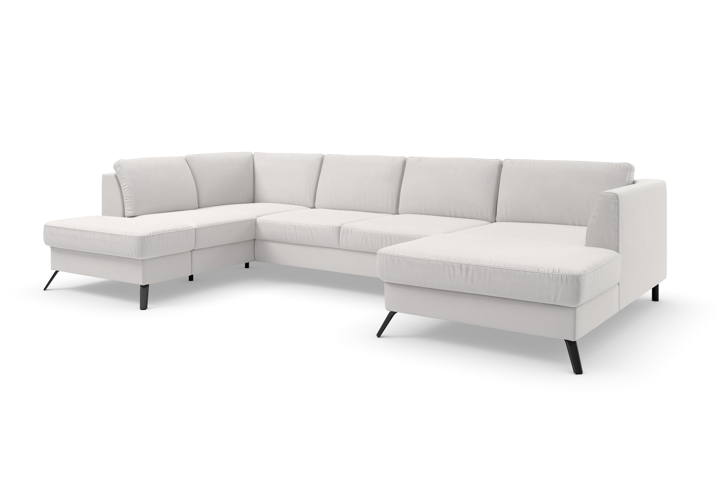 sit&more Wohnlandschaft »Olsen U-Form«, inklusive Sitztiefenverstellung, wahlweise mit Bettfunktion, 15cm hoch