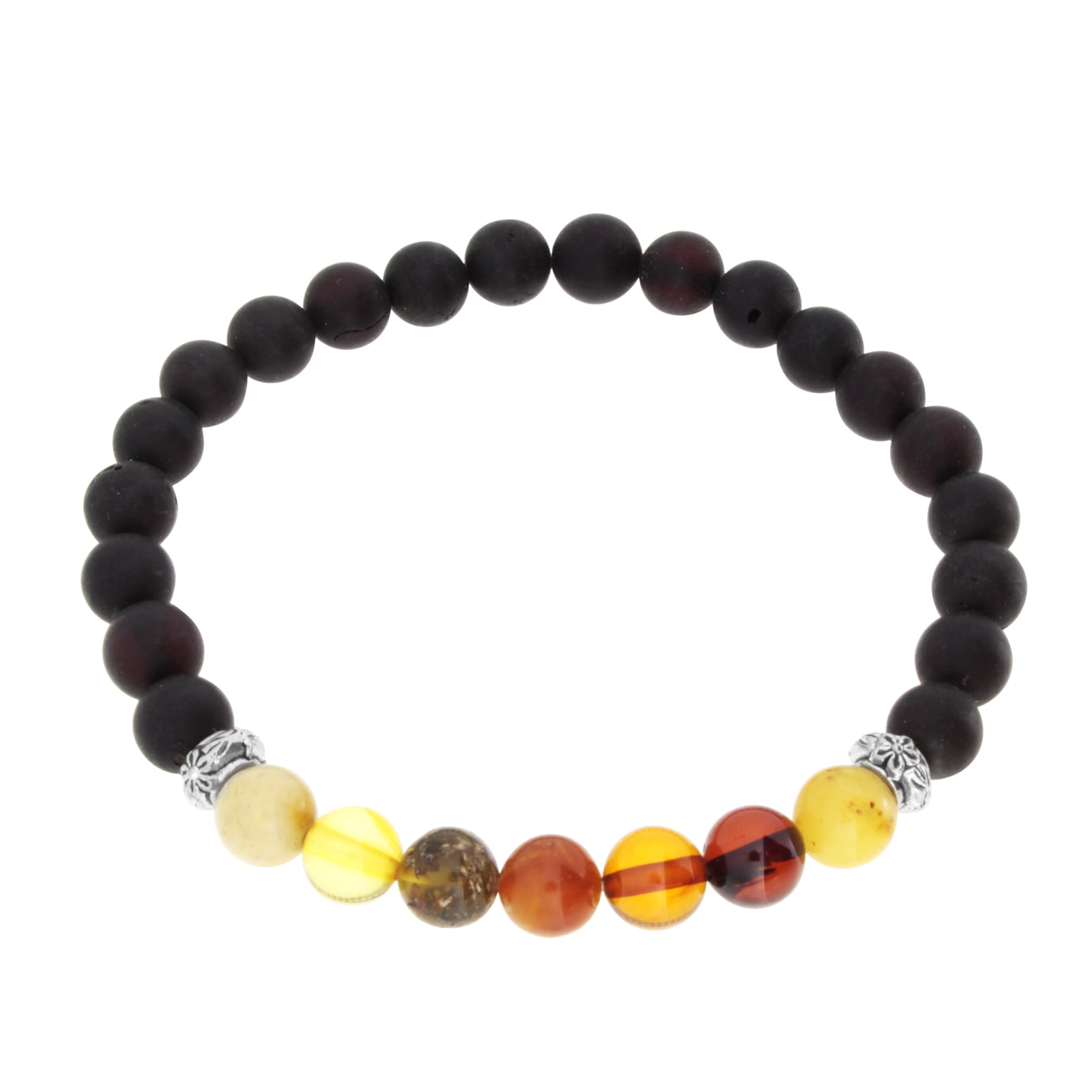 Armband OSTSEE-SCHMUCK "- Vivi 6 mm - Bernstein -" Gr. 19, bunt (mehrfarbig), Armbänder, Damen, Bernstein, Armband 4