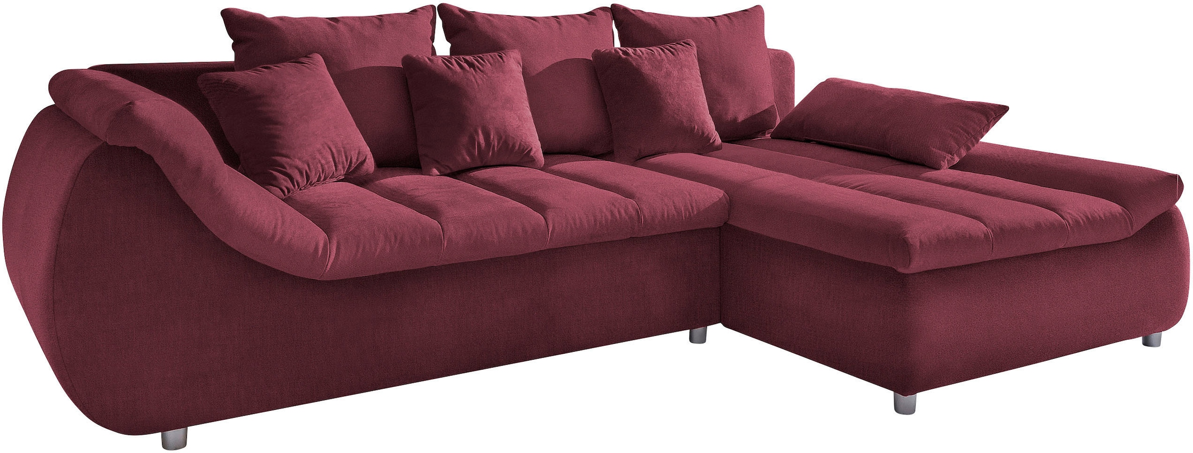 INOSIGN Ecksofa »Imola elegant und bequem, aktuelle Steppung im Sitz, L-Form«, wahlweise mit Bettfunktion