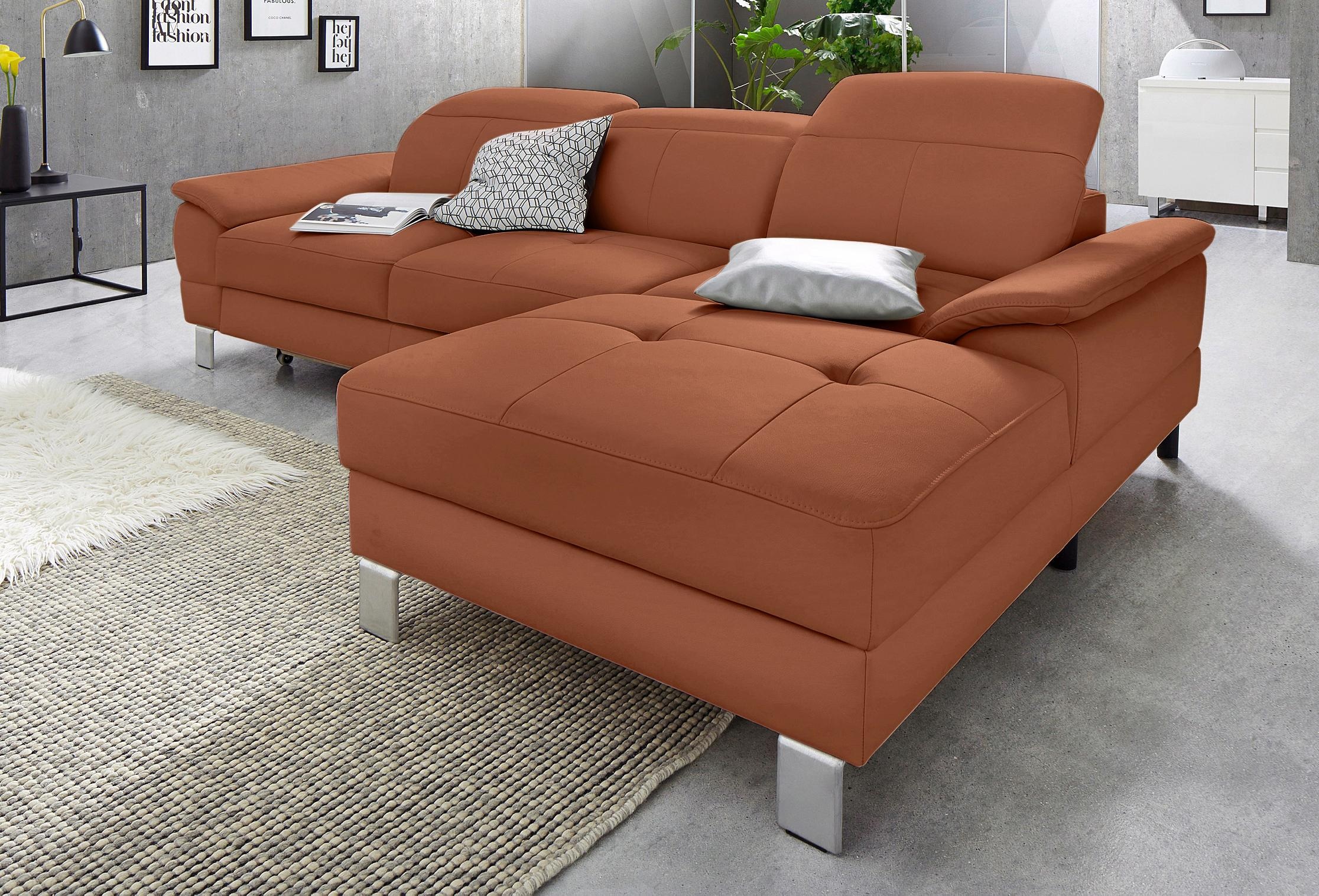 exxpo - sofa fashion Ecksofa »Mantua 2, inkl. Kopf- bzw. Rückenverstellung, bequem, L-Form«, wahlweise mit Bettfunktion und Bettkasten, tolle Verarbeitungsdetails