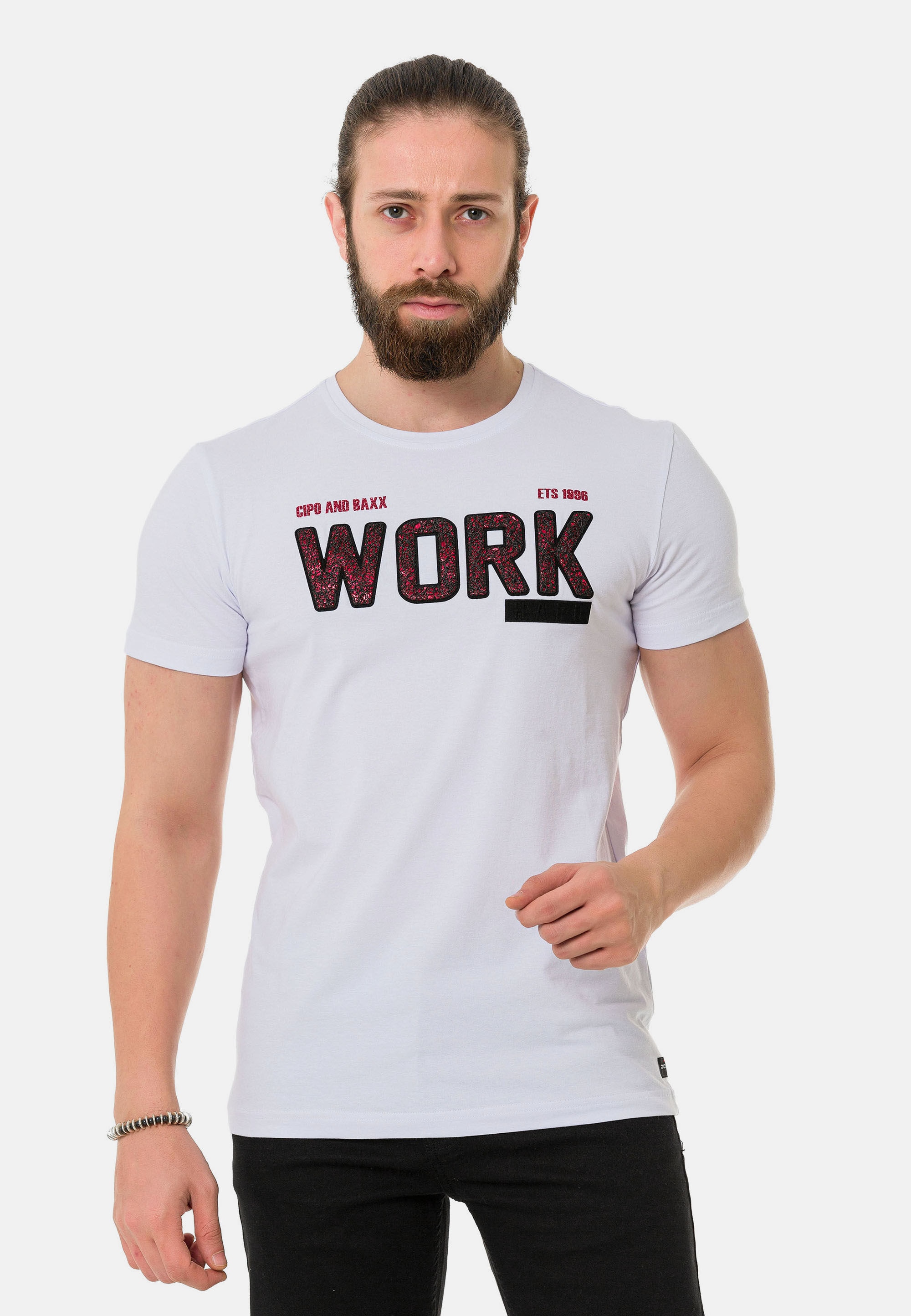 Cipo & Baxx T-Shirt »T-Shirt«, mit Rundhals-Ausschnitt