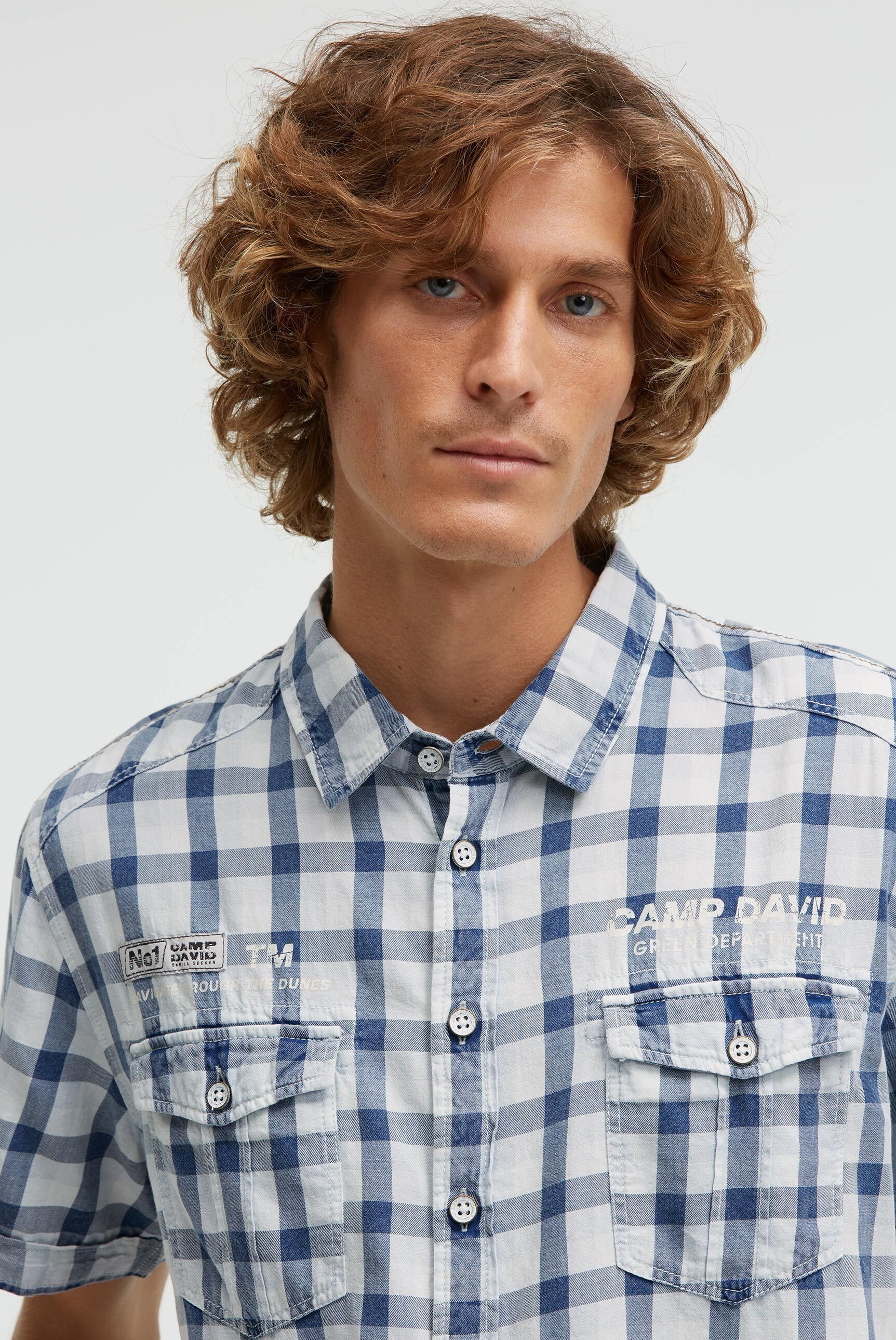 CAMP DAVID Kurzarmhemd aus Baumwolle