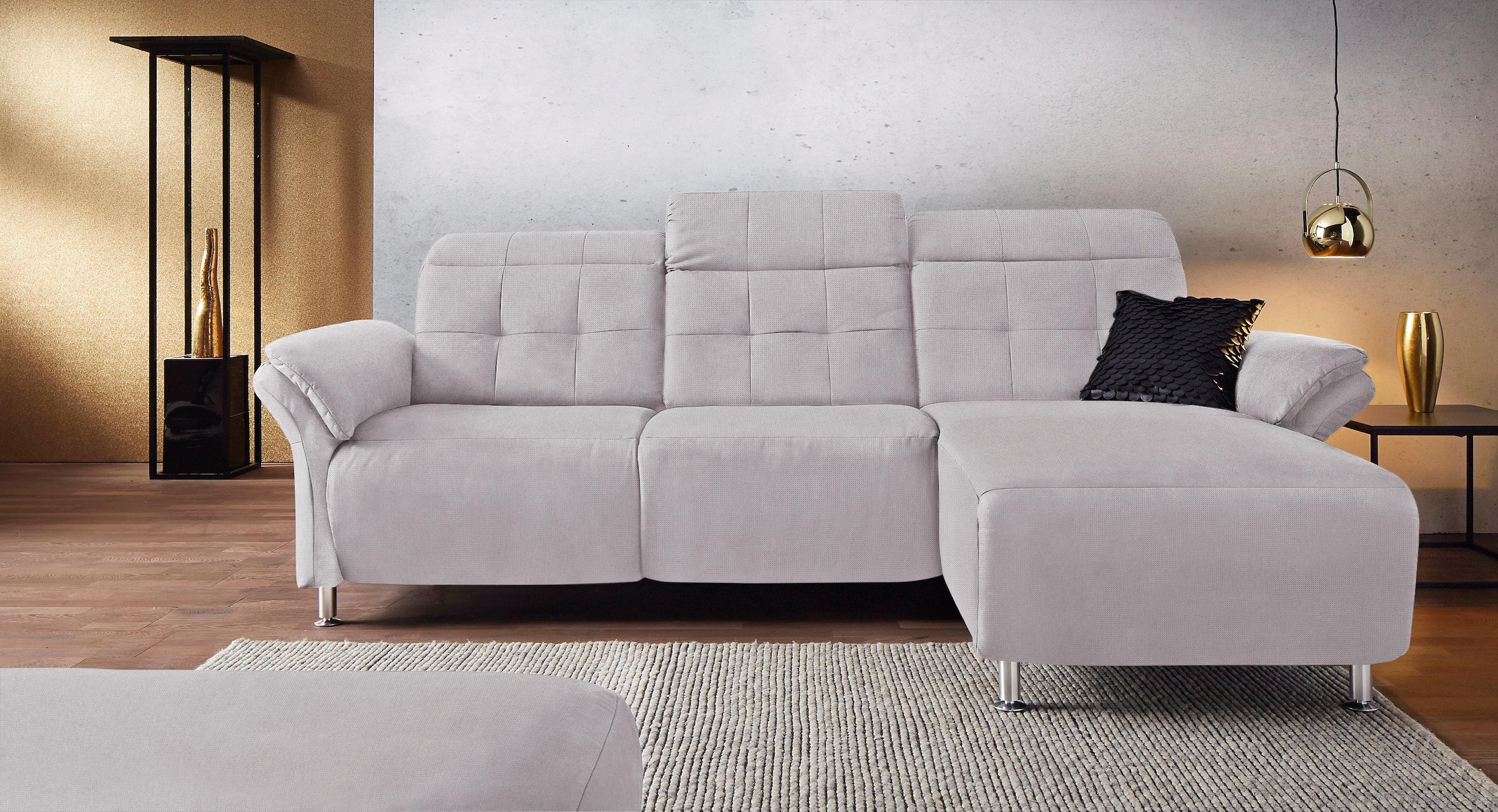 Places of Style Ecksofa »Manhattan L-Form«, 2 Sitze mit elektrischer Relaxfunktion, verstellbare Armlehnen