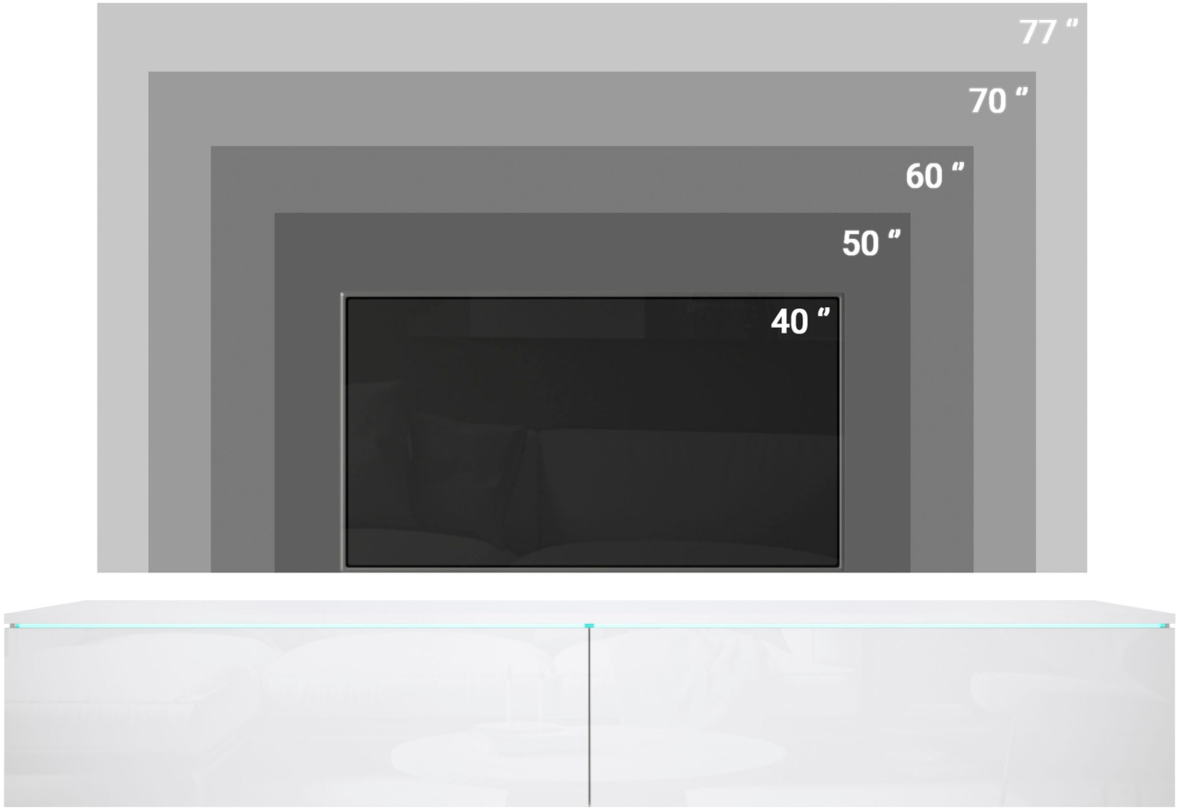 Thumbnail - INOSIGN Lowboard "Vera, wahlweise mit oder ohne Beleuchtung" gefräste MDF Front mit 3D Effekt, stehend und hängend monti...