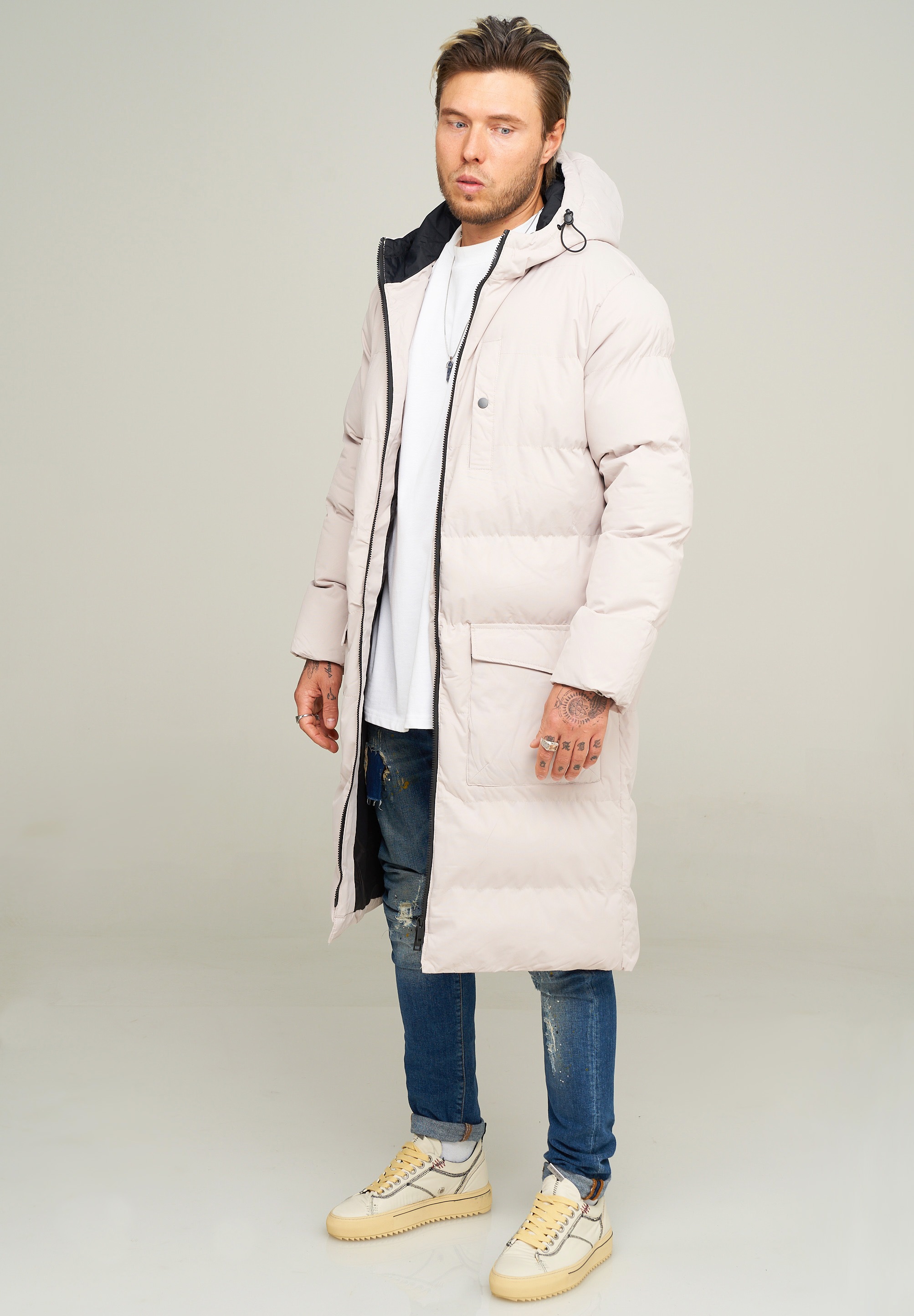 behype Parka »LONGLINE PUFFER PARKA«, mit Kapuze