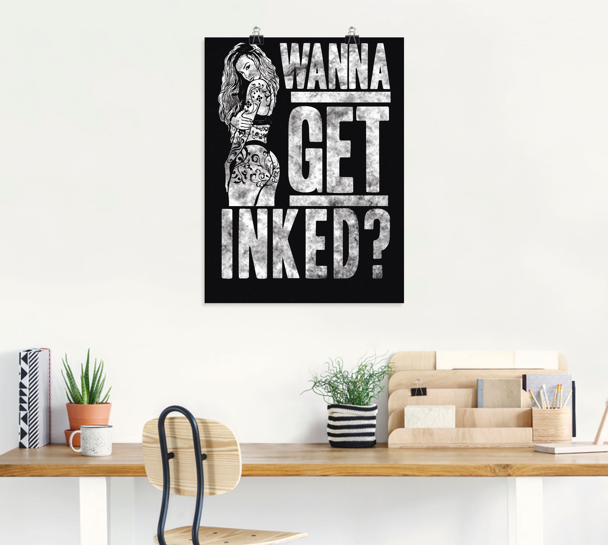 Artland Wandbild »Tattoo Frau«, Sprüche & Texte, (1 St.), als Alubild, Leinwandbild, Wandaufkleber oder Poster in versch. Größen