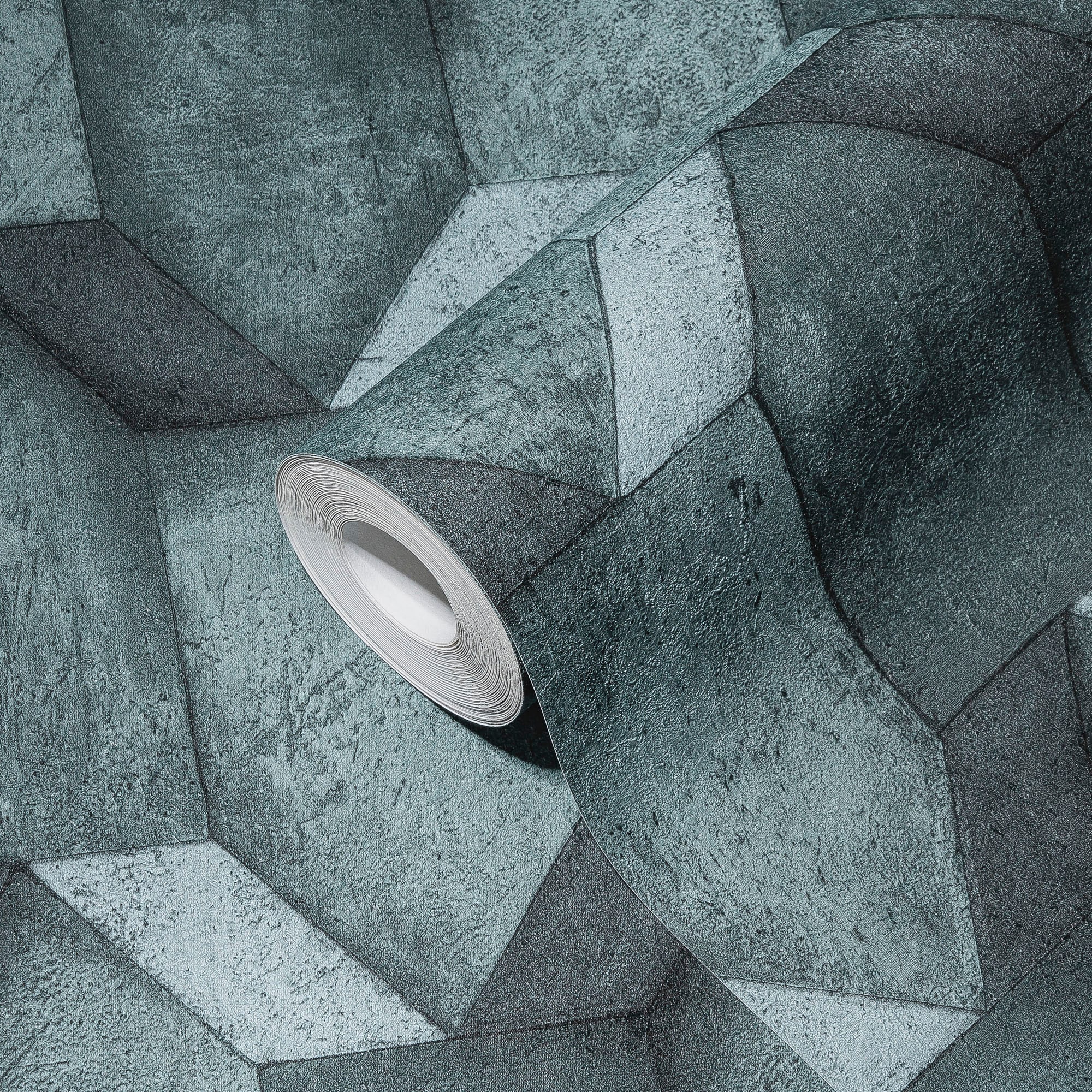 A.S. Création Vliestapete »THE BOS Betonoptik 3D Effekt«, matt-gemustert-neutral, Betonoptik 3D Effekt Tapeten Wohnzimmer Schlafzimmer Küche Anthrazit