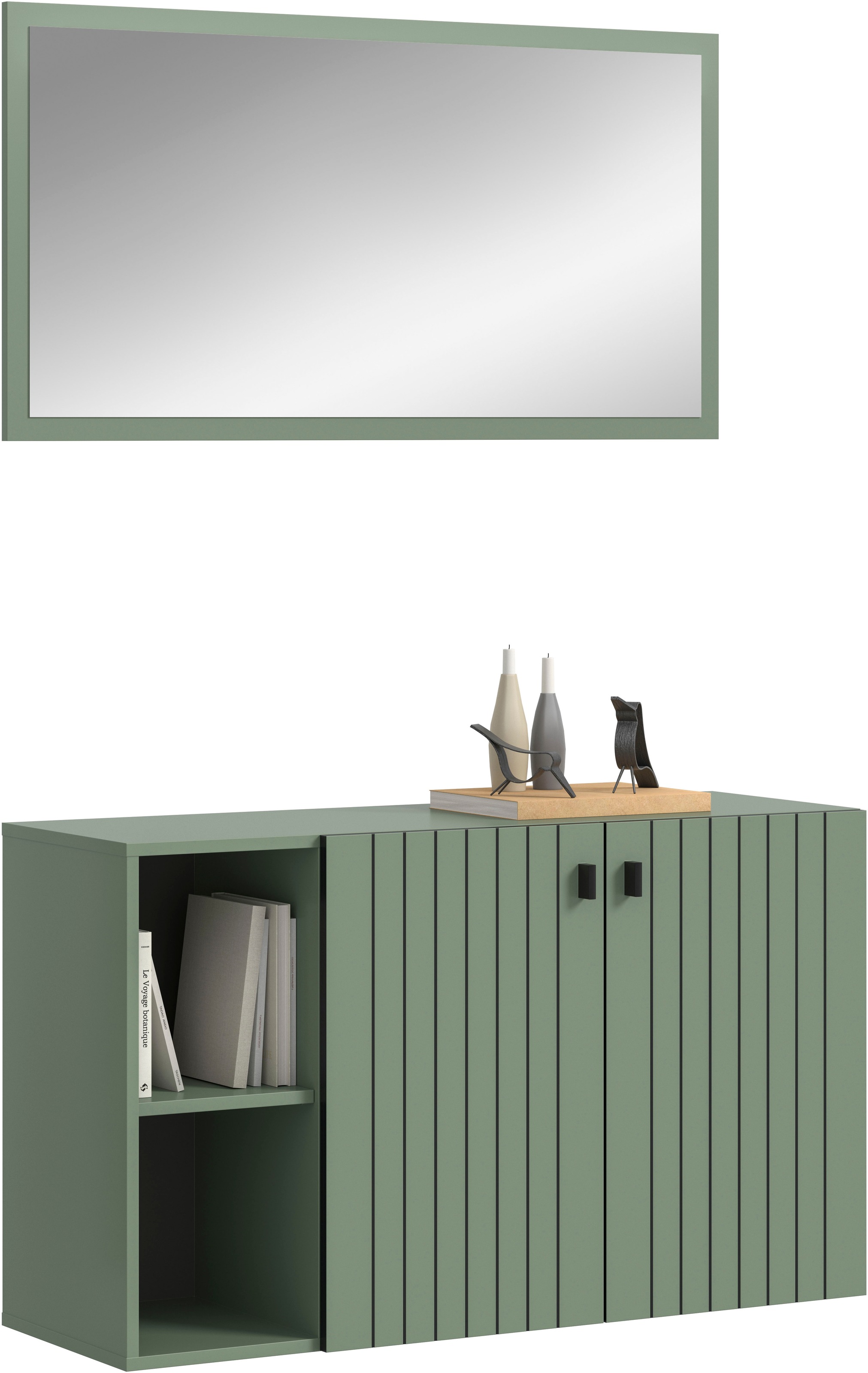 Thumbnail - Home affaire Garderoben-Set "TATIO, 2-tlg. Garderobenkombination, Breite: 106 cm, Rillenfräsung" Set, Set best. aus: 1 S...