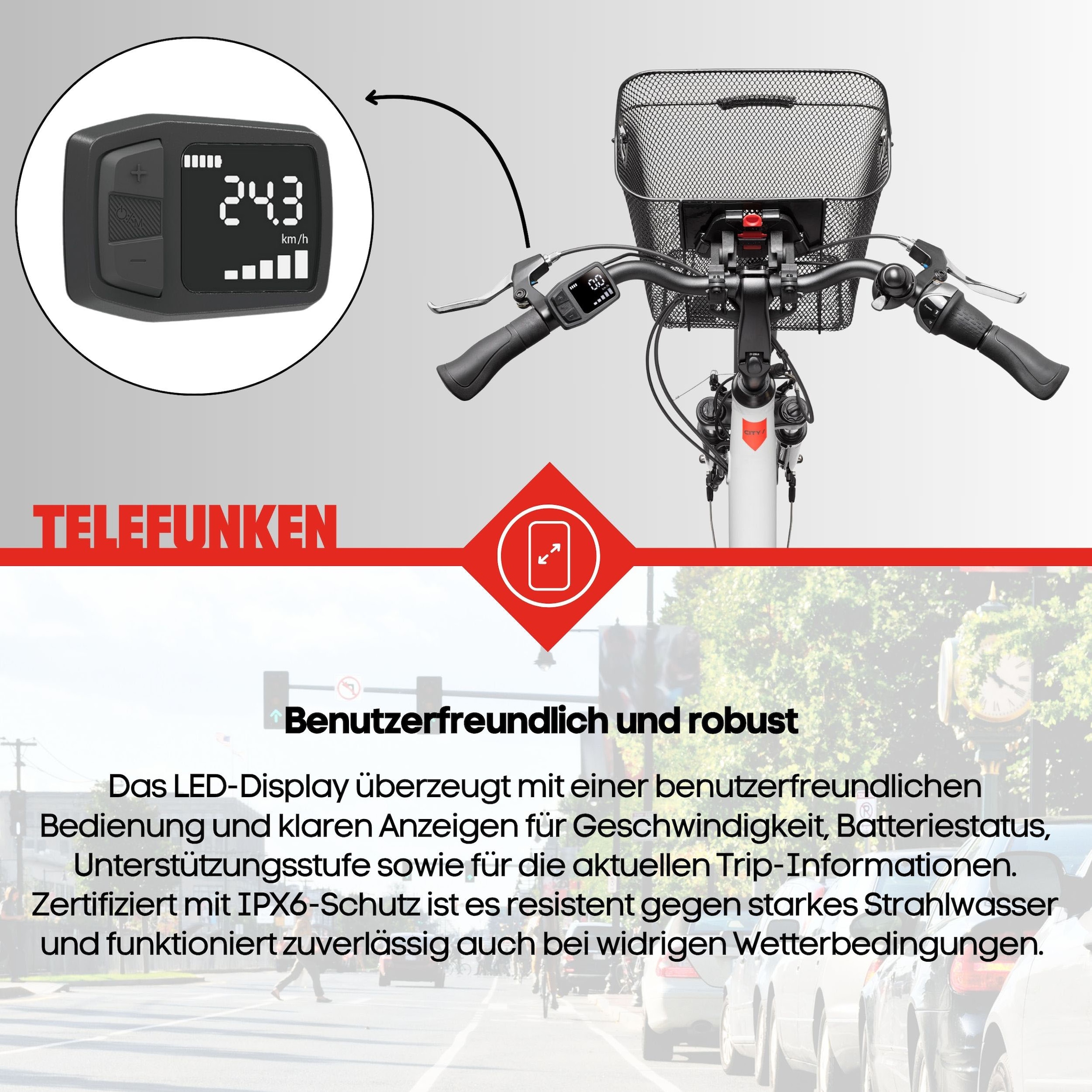 Telefunken E-Bike »Multitalent RC667«, 7 Gang, Shimano, Nexus, Frontmotor 250 W, Pedelec, Elektrofahrrad, Damen, Herren, innerhalb StVZO, 28 Zoll