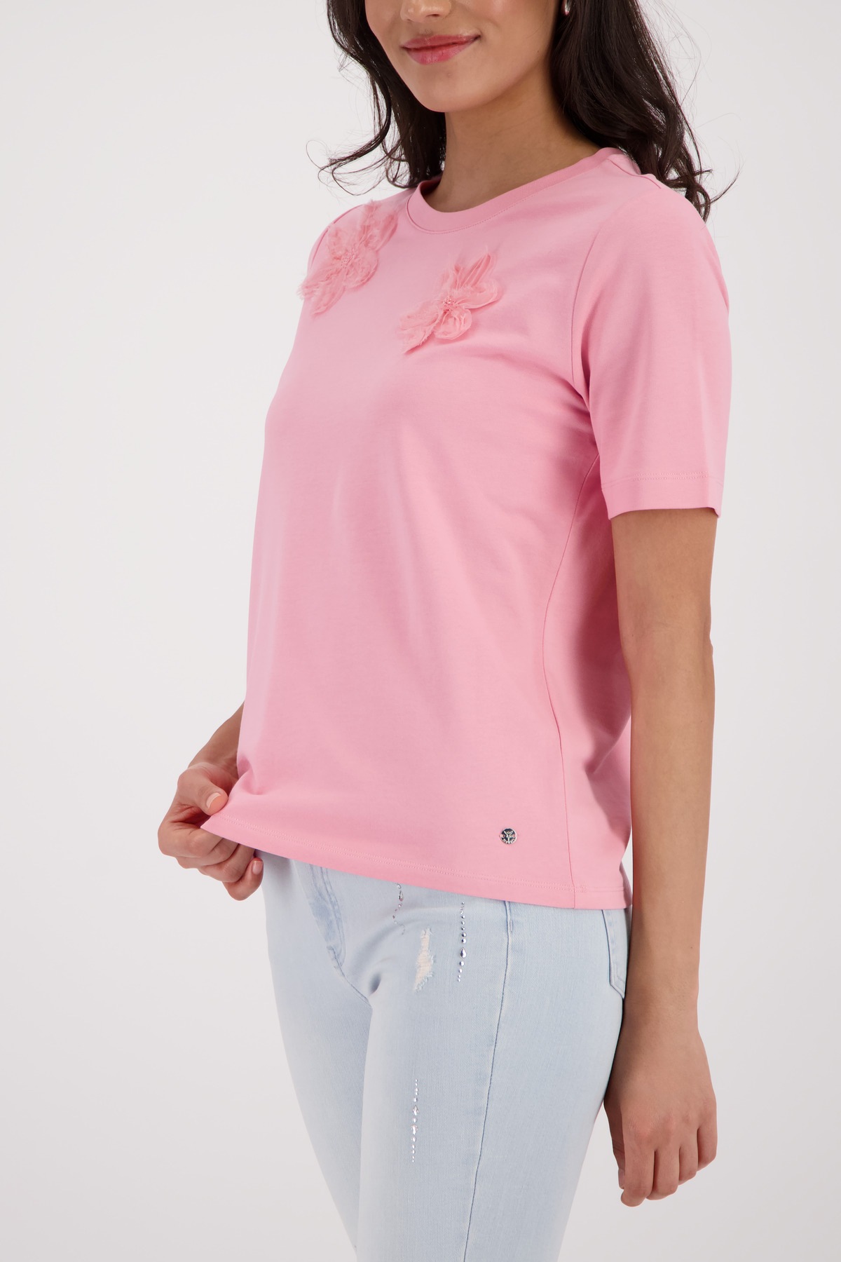 Monari T-Shirt "Shirt 3D Blume" Regular fit mit 3D-Blumen günstig online kaufen