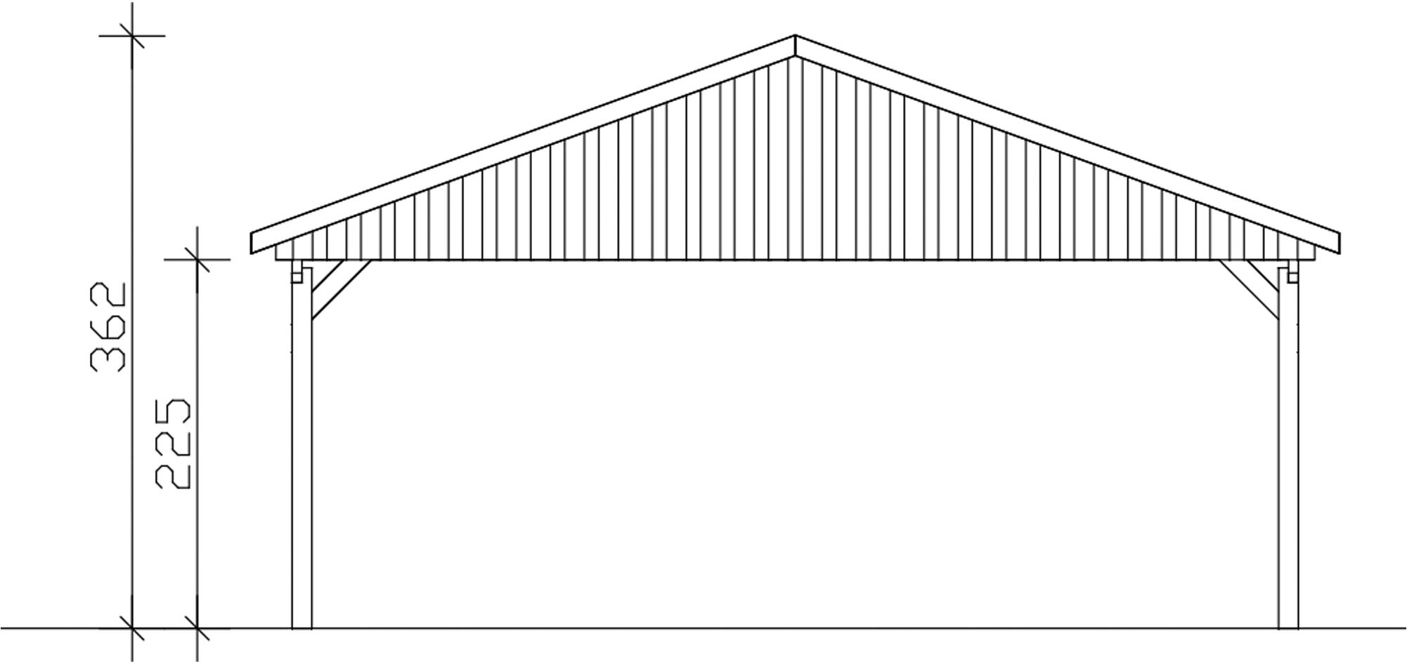 Skanholz Doppelcarport »Fichtelberg«, Holz, 574 cm, Anthrazit