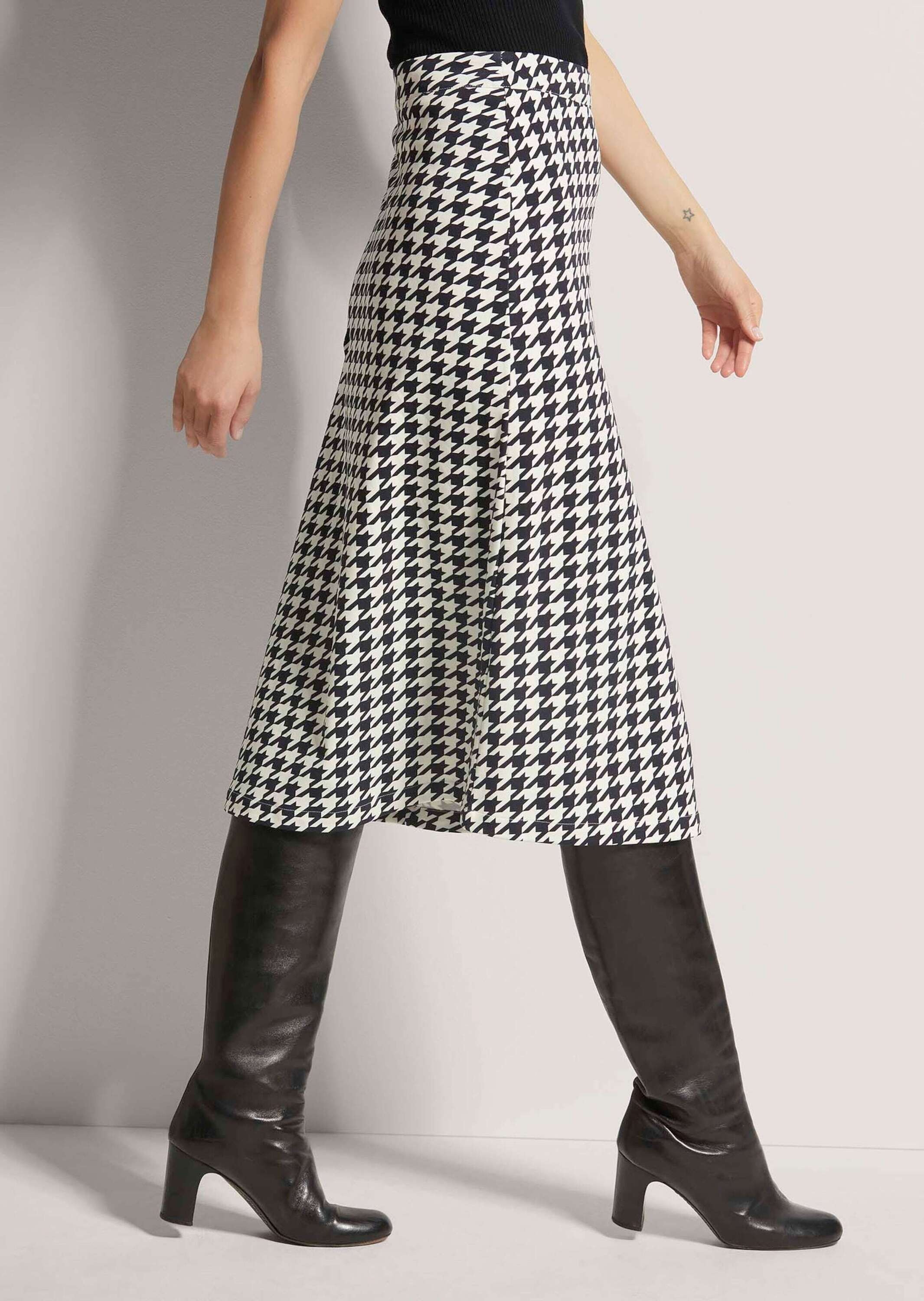 MADELEINE Midirock »Rock Langer Rock im Hahnentritt-Dessin«
