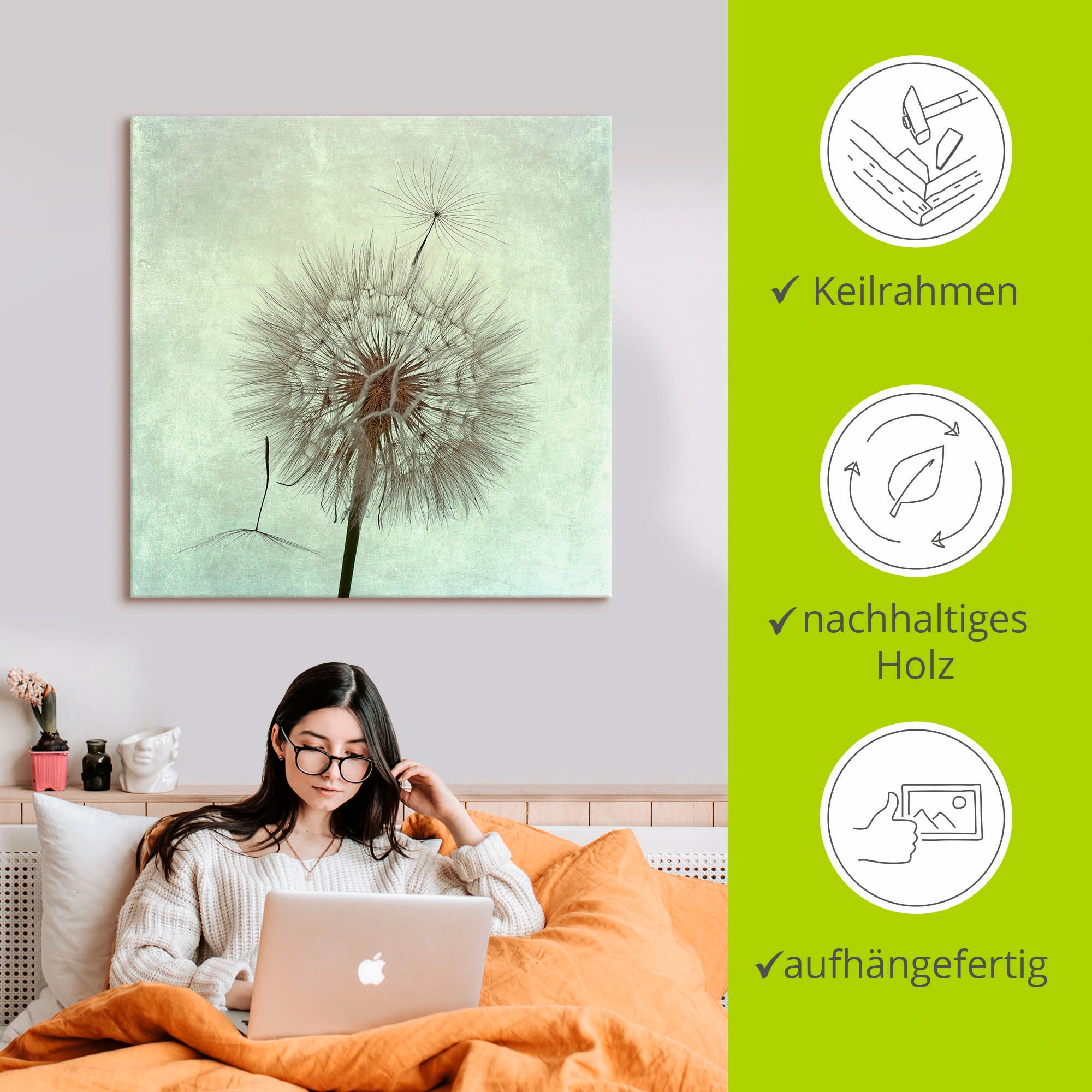 Artland Wandbild »Pusteblume II«, Blumen, (1 St.), als Leinwandbild, Poster, Wandaufkleber in verschied. Größen