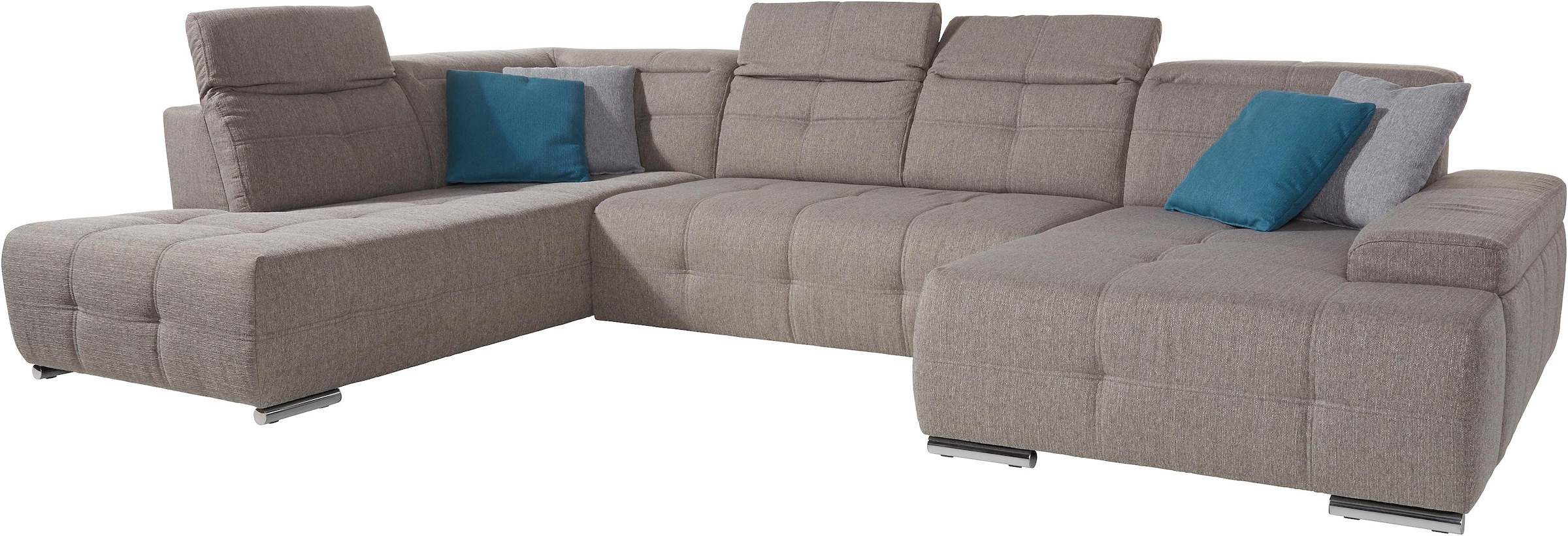 sit&more Wohnlandschaft »Mistral U-Form«, wahlweise mit Bettfunktion, inklusive Kopfteilverstellung