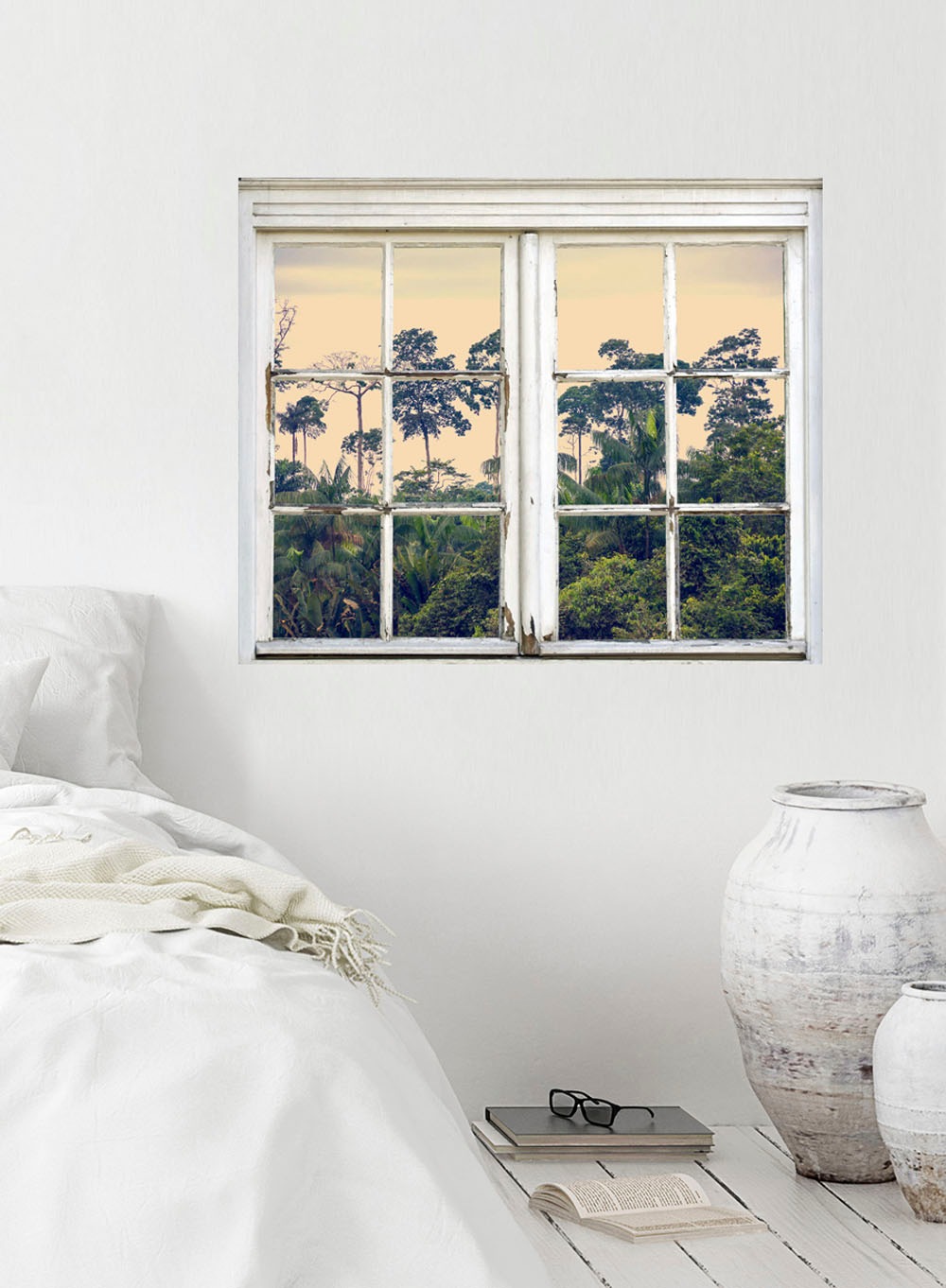 queence Wandsticker »Wald«, Wandsticker, Wandbild, selbstklebend, 3D, Fenster