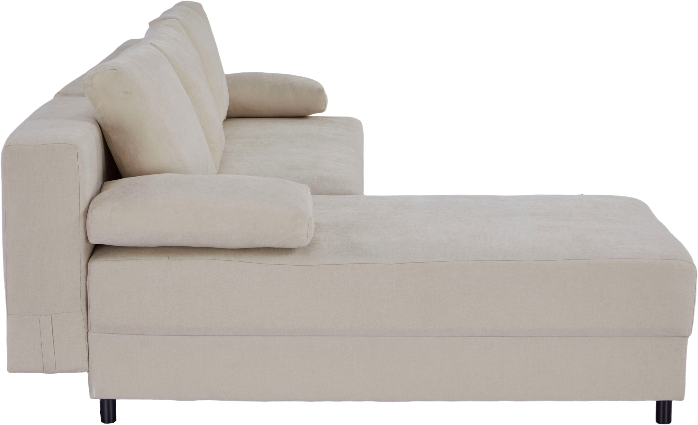 OTTO home Schlafsofa »ONNIKO Ecksofa L-Form, Breite: 240 cm, Feinstruktur-Bezug« mit Bettfunktion & Bettkasten (Liegefläche 120 cm / 240 cm)