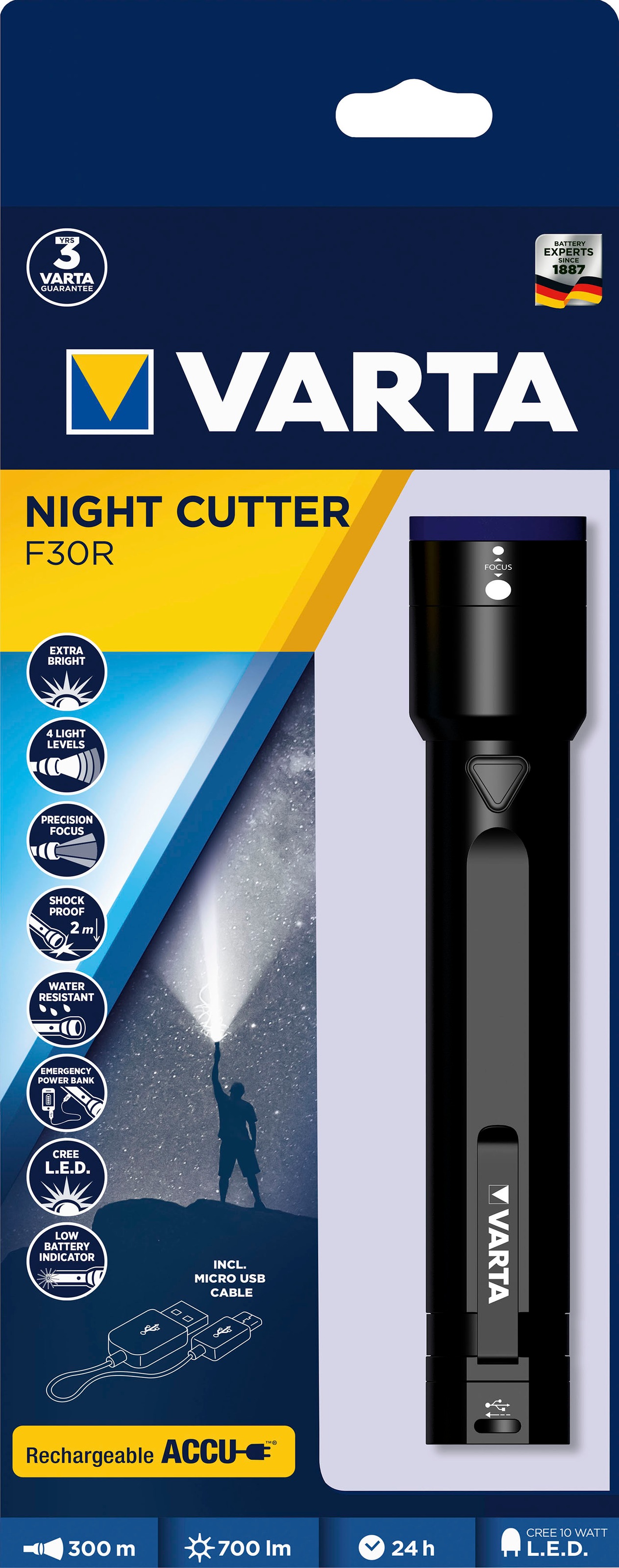 VARTA Handleuchte »VARTA Night Cutter F30R 10 Watt«