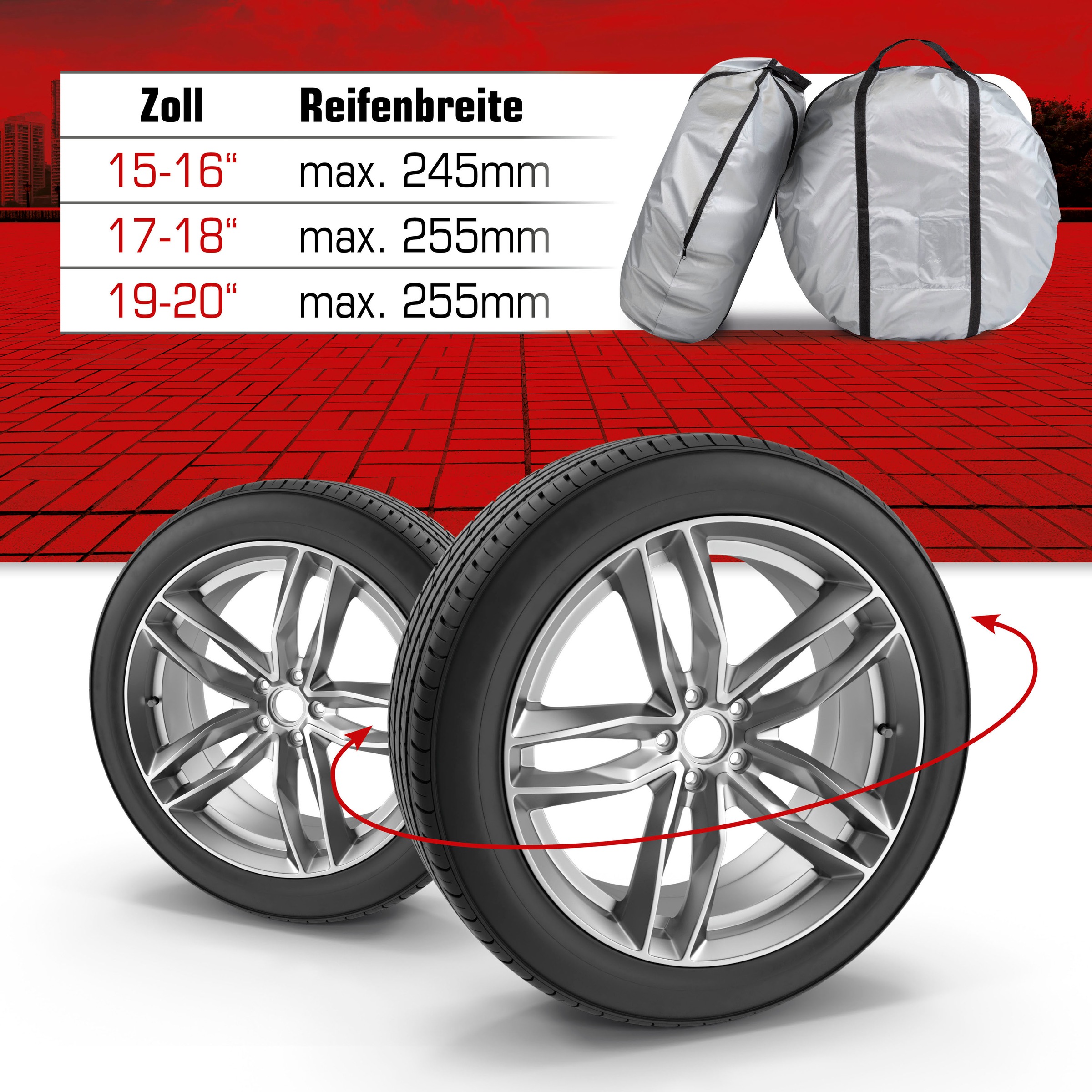 WALSER Reifentasche, (Set, 2 tlg.), von für geeignet Reifengrößen bestellen BAUR für 17-18\