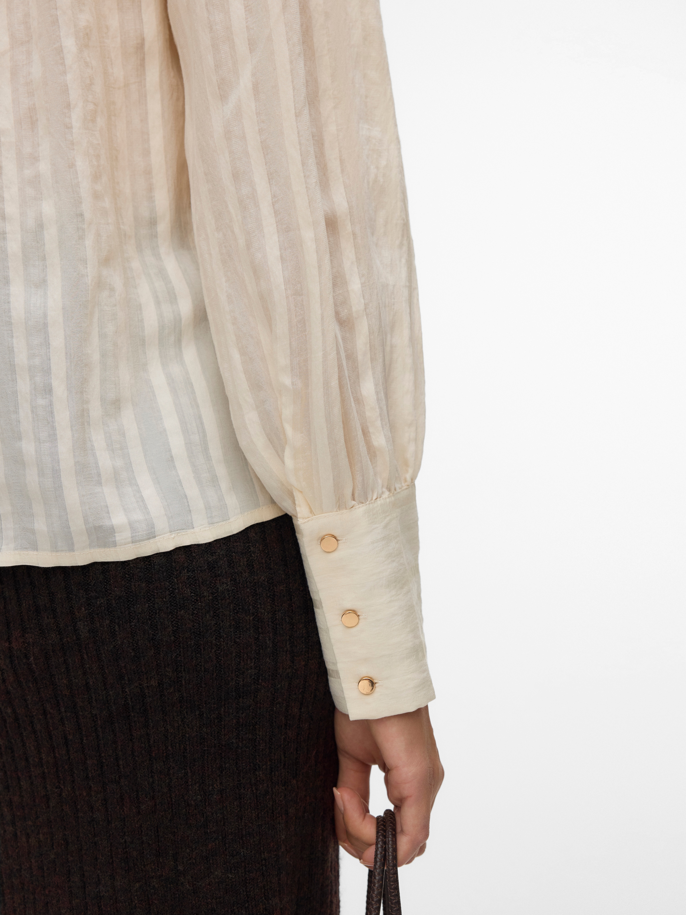 Vero Moda Hemdbluse »VMISELLE L/S SHIRT WVN BTQ« lange Bündchen, Ton-in Ton Streifenmuster