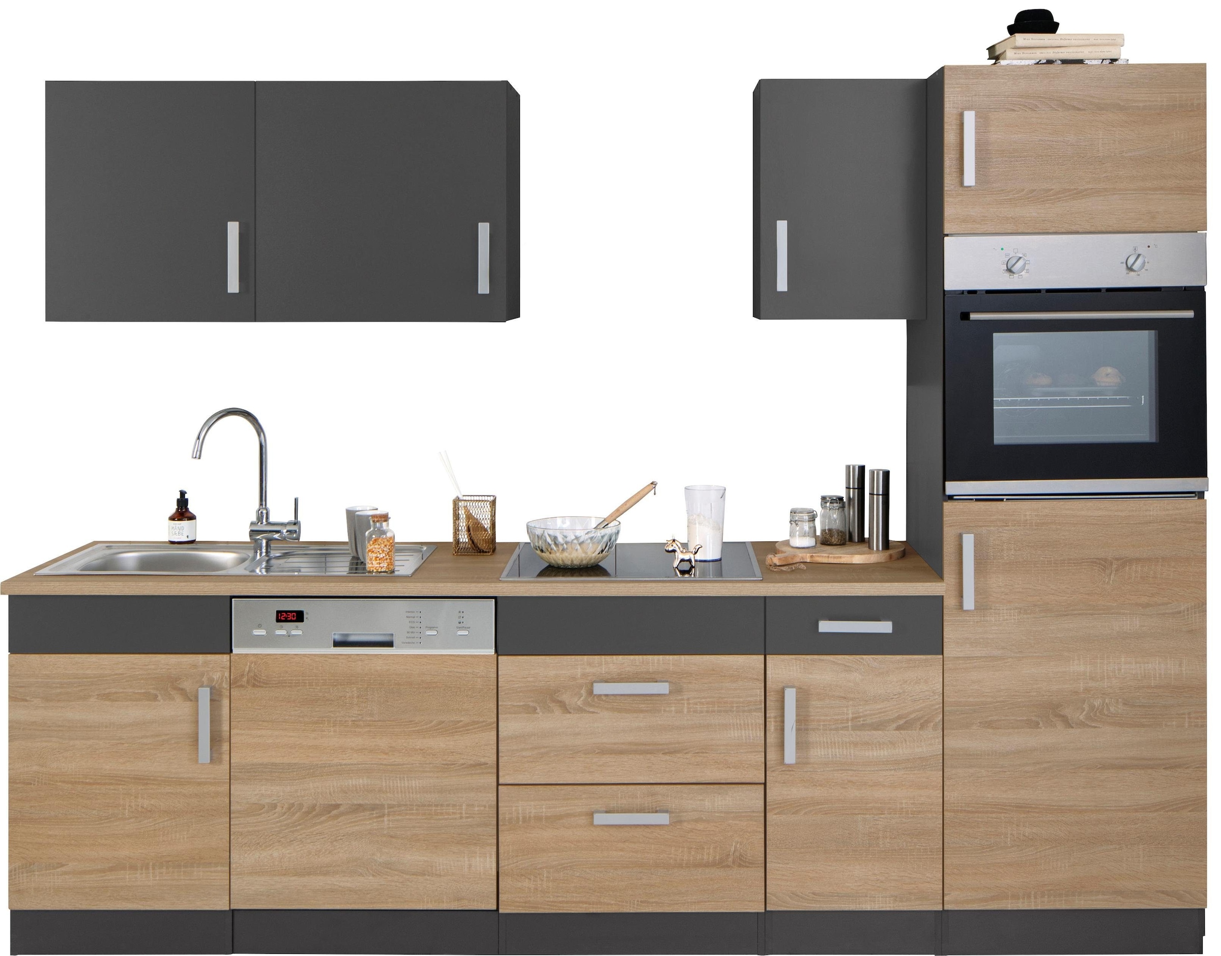 Küchenzeile »Gera«, mit E-Geräten, Breite 270 cm