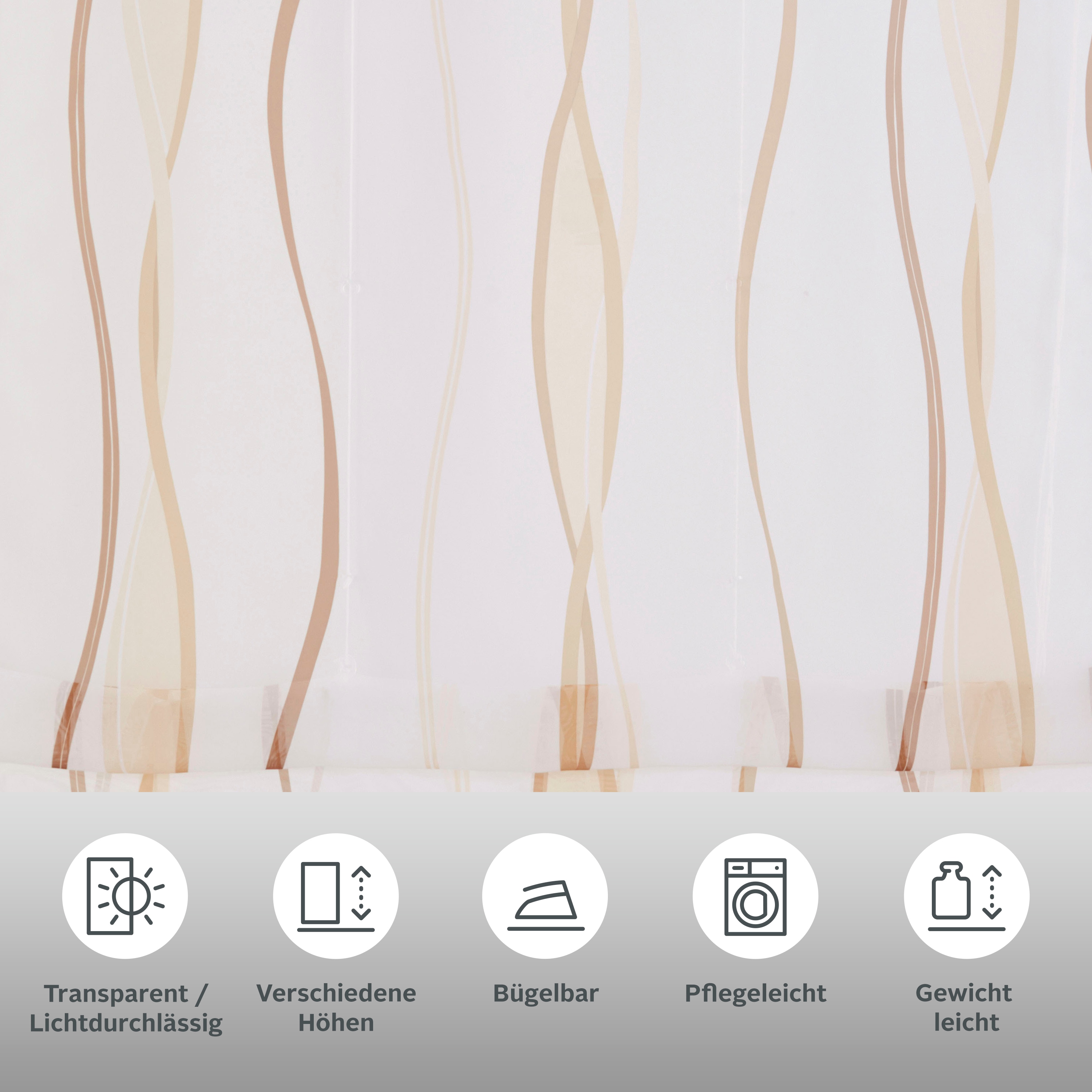 Thumbnail - OTTO home Raffrollo "Dimona" mit Klettschiene Transparent, Voile, Polyester, Wellen