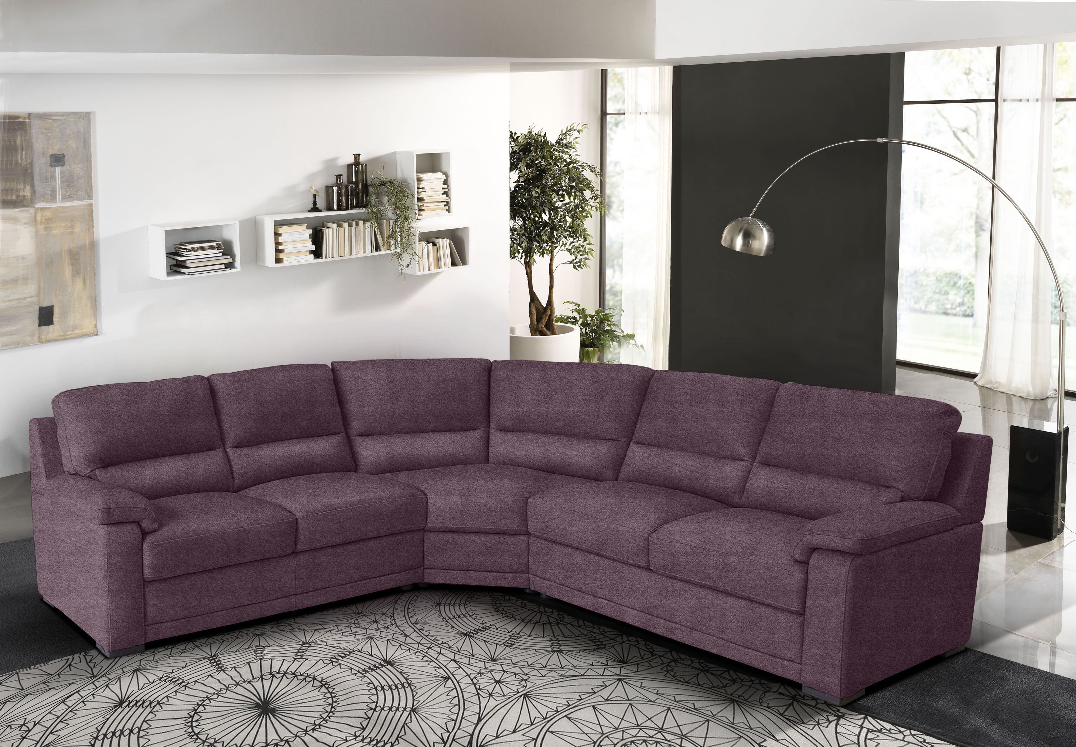 Egoitaliano Ecksofa "Doris, modernes Designerecksofa in hochwertigen Microfaserqualitäten" edle Detailverarbeitung, wahlweise fleckenabweisend oder in Lederoptik