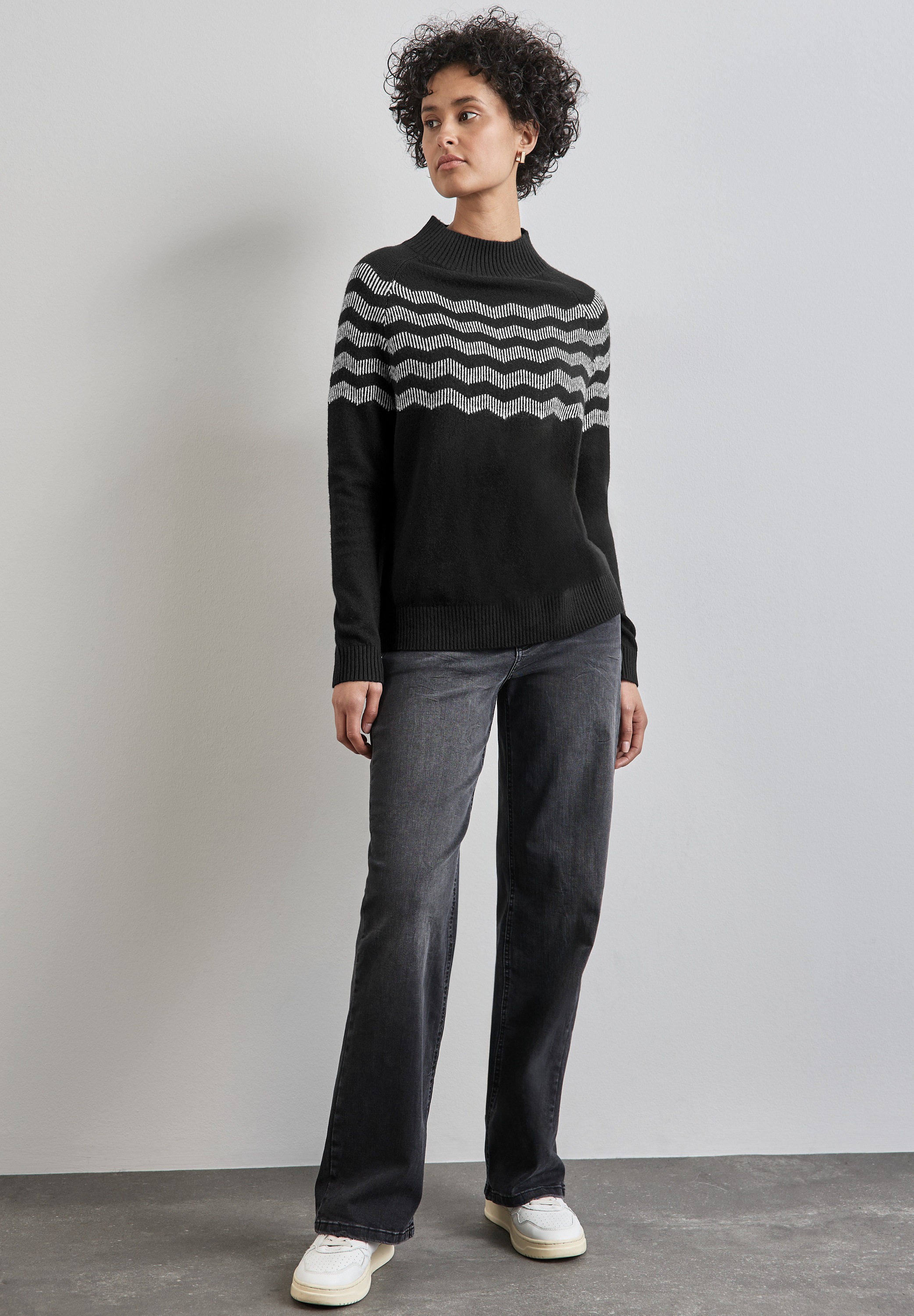 STREET ONE Strickpullover, mit Stehkragen