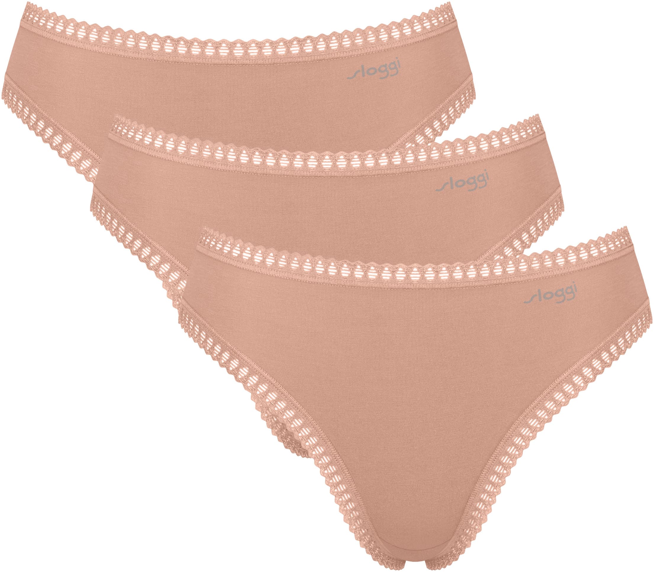 sloggi Tai-Slip "GO Crush" 3er Pack, hoher Beinausschnitt, Spitze, feminin, günstig online kaufen