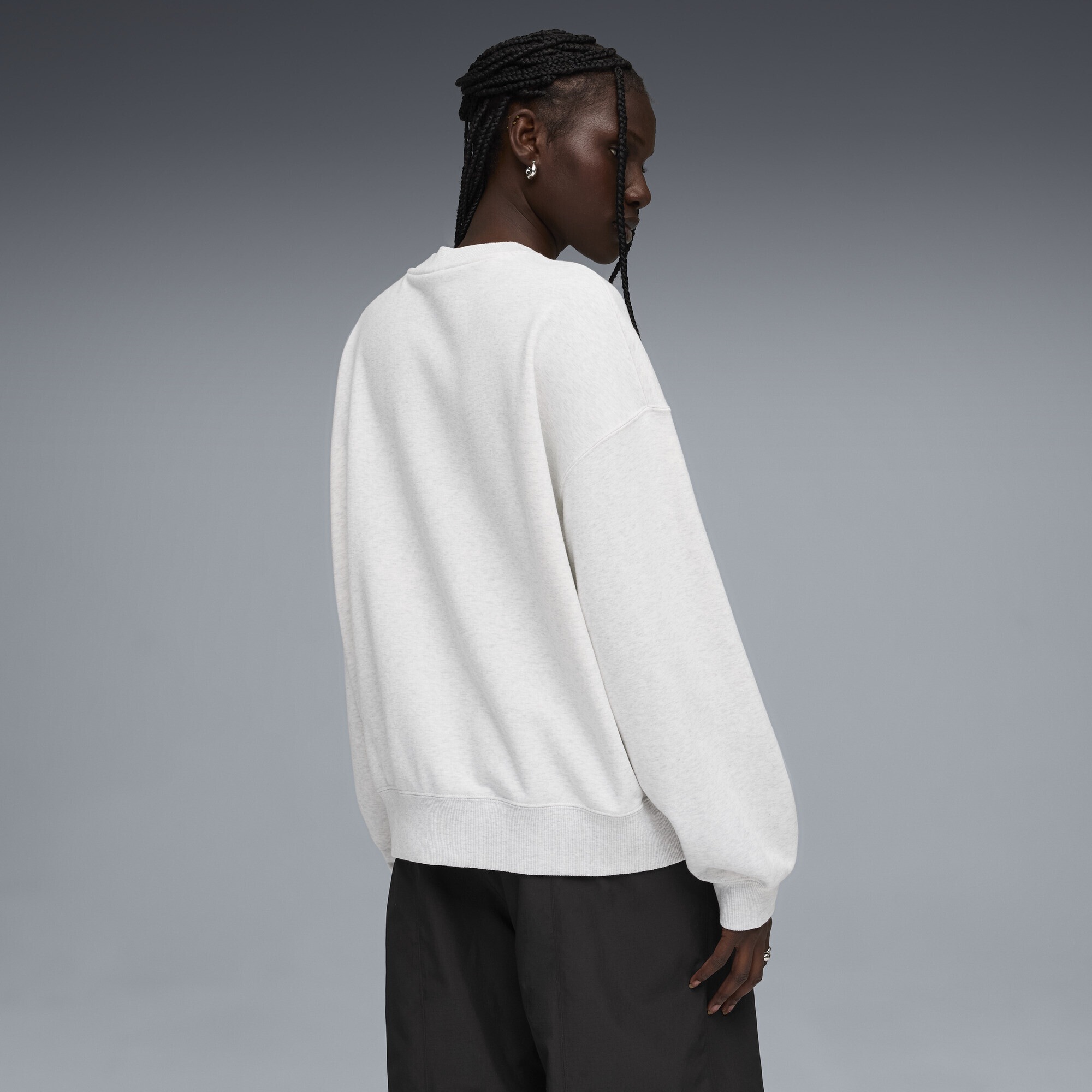 Puma Wardrobe Essentials Oversized Sweatshirt White Glow Heather Taille S 2