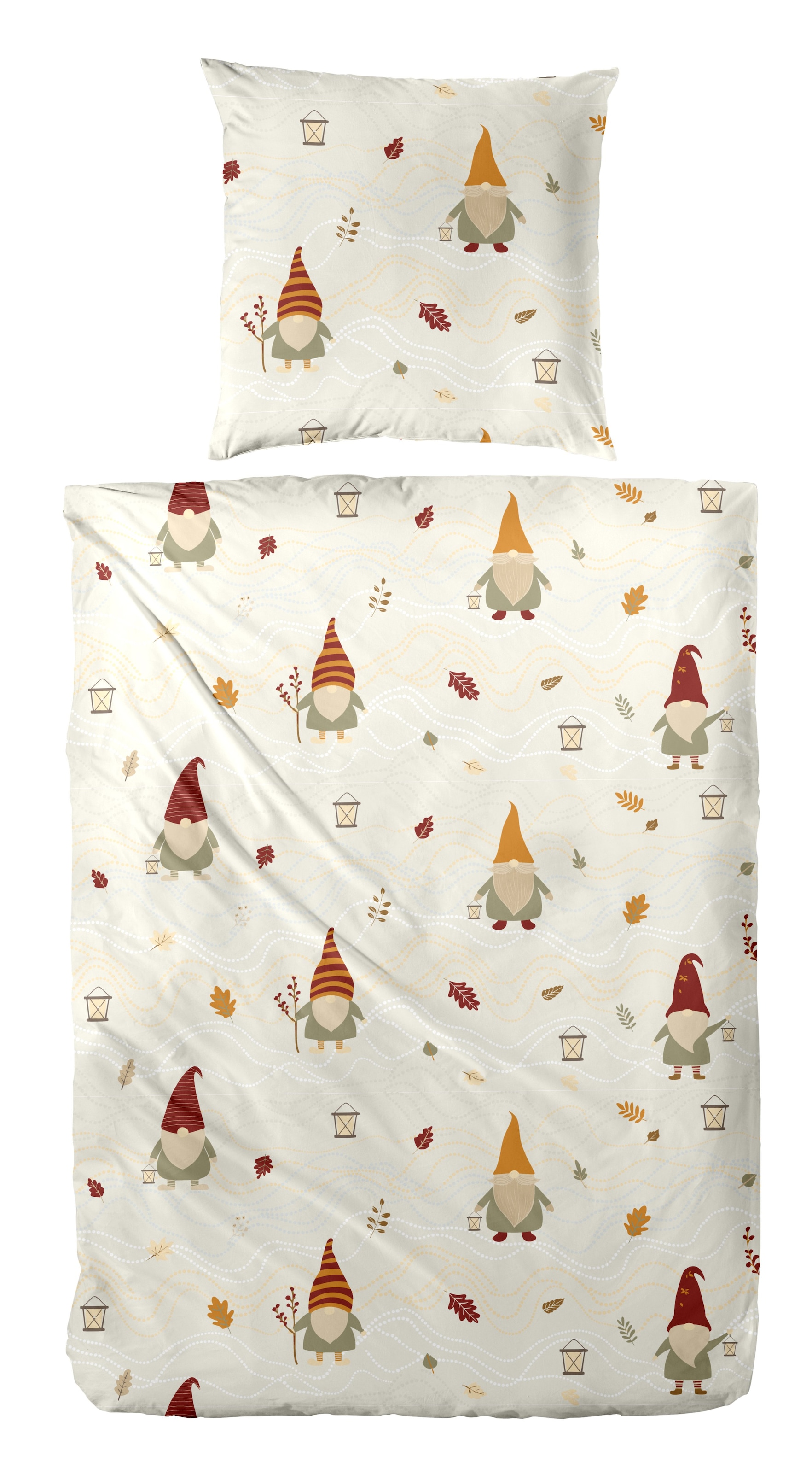 Primera Bettwäsche "Feinbiber-Bettwäsche Wichtel" 2 Stk. mit Wichtel-Muster günstig online kaufen