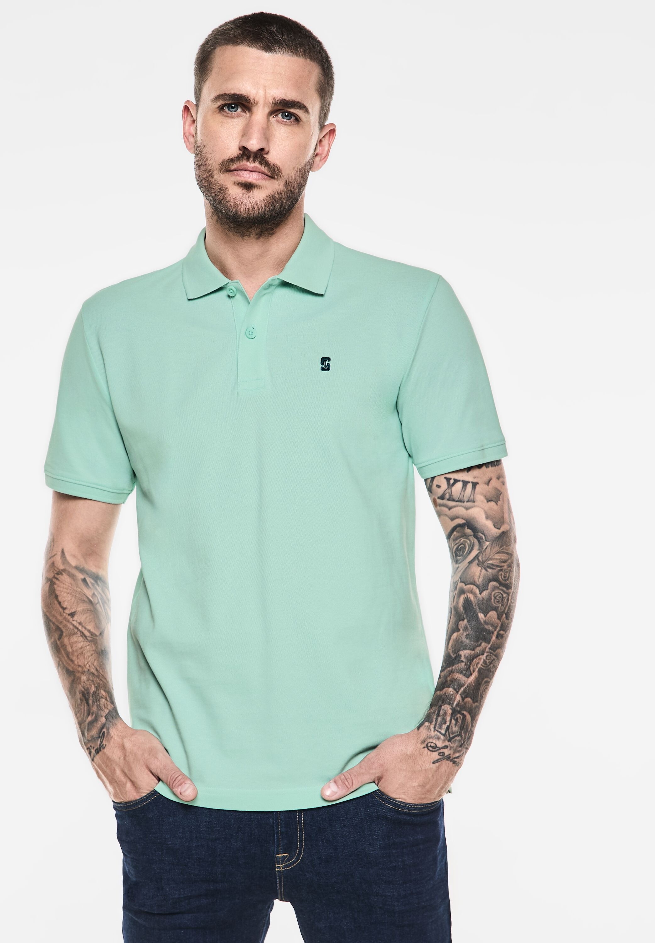 STREET ONE MEN Poloshirt, in Unifarbe