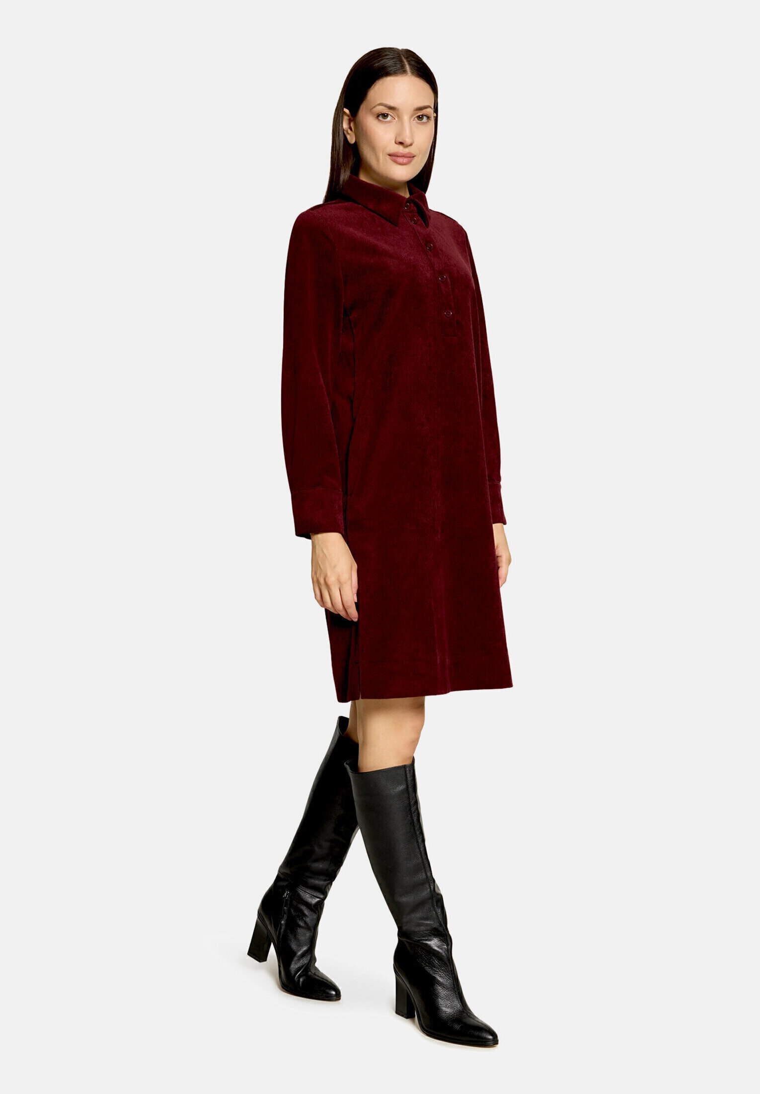 Betty&Co Druckkleid "Damen mit Kragen" Nahttasche