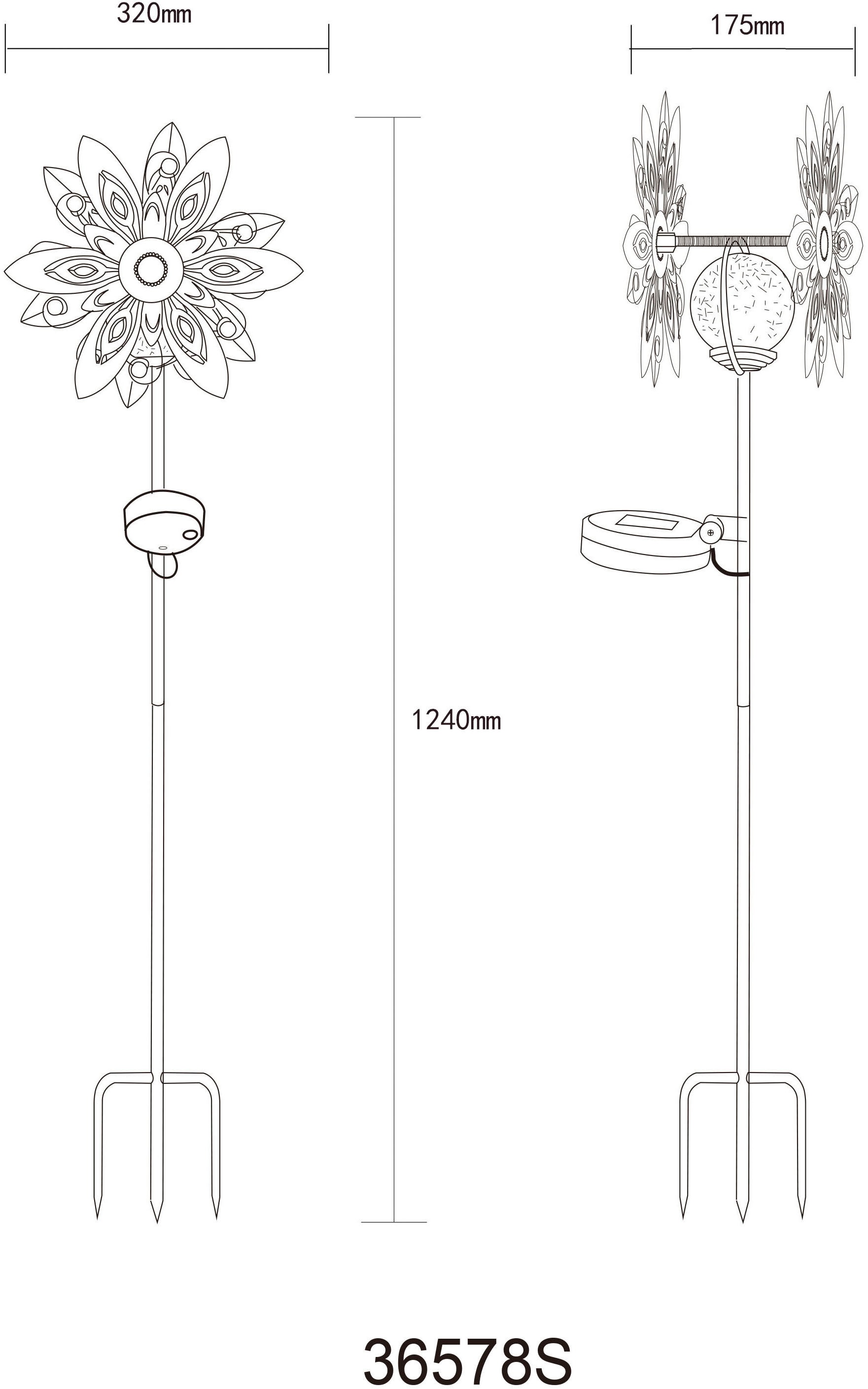 GLOBO LIGHTING LED Solarleuchte »SOLARLEUCHTE METALL SILBERGRAU, 1XLED« LED-Modul 1 Stk. Warmweiß Solar Garten Terrasse Außenbeleuchtung Dekoleuchten