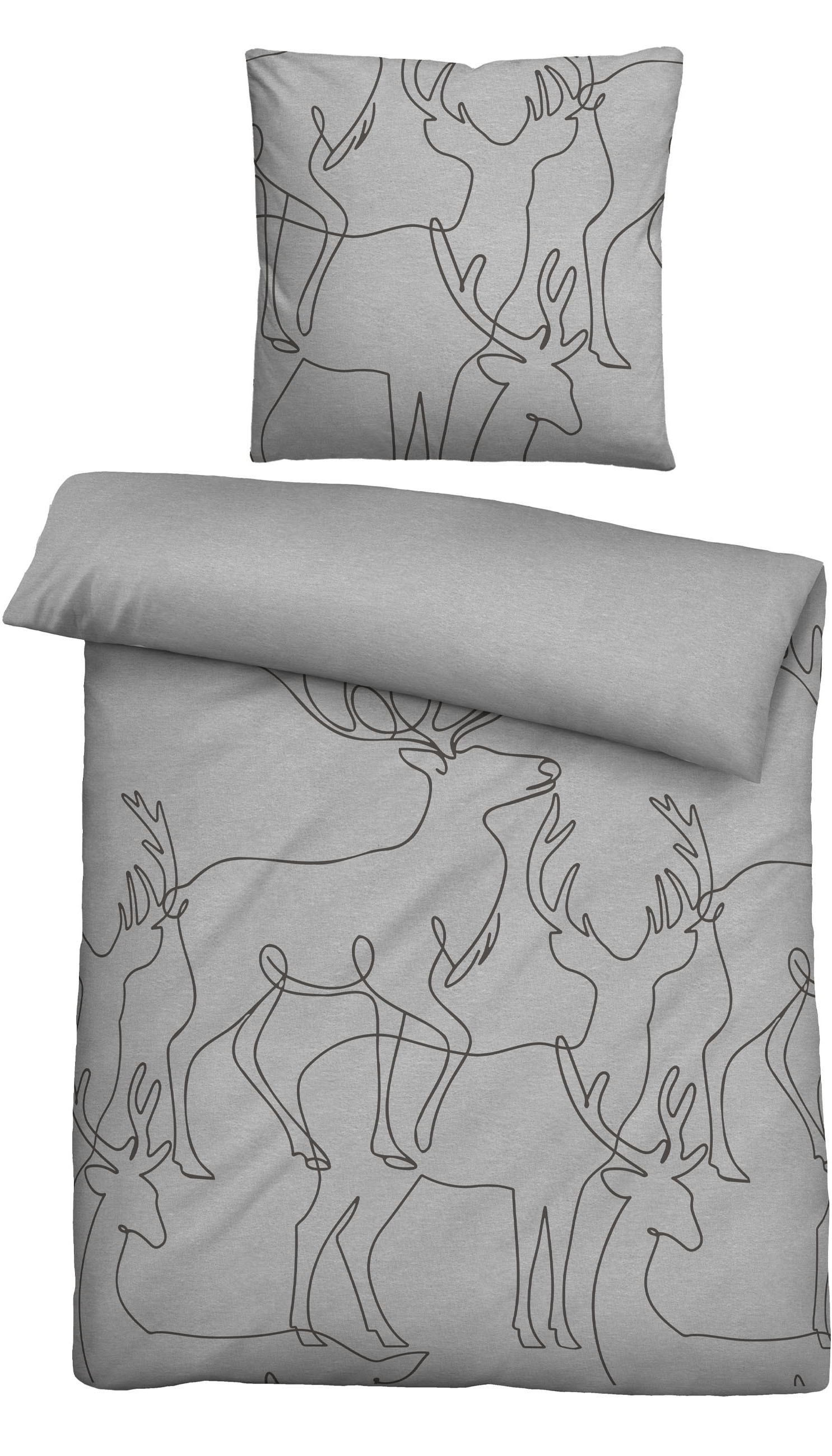 Biberna Bettwäsche »0840517«, kuschelig warm, samtweich, Melange, 100% Baumwolle, made in Germany