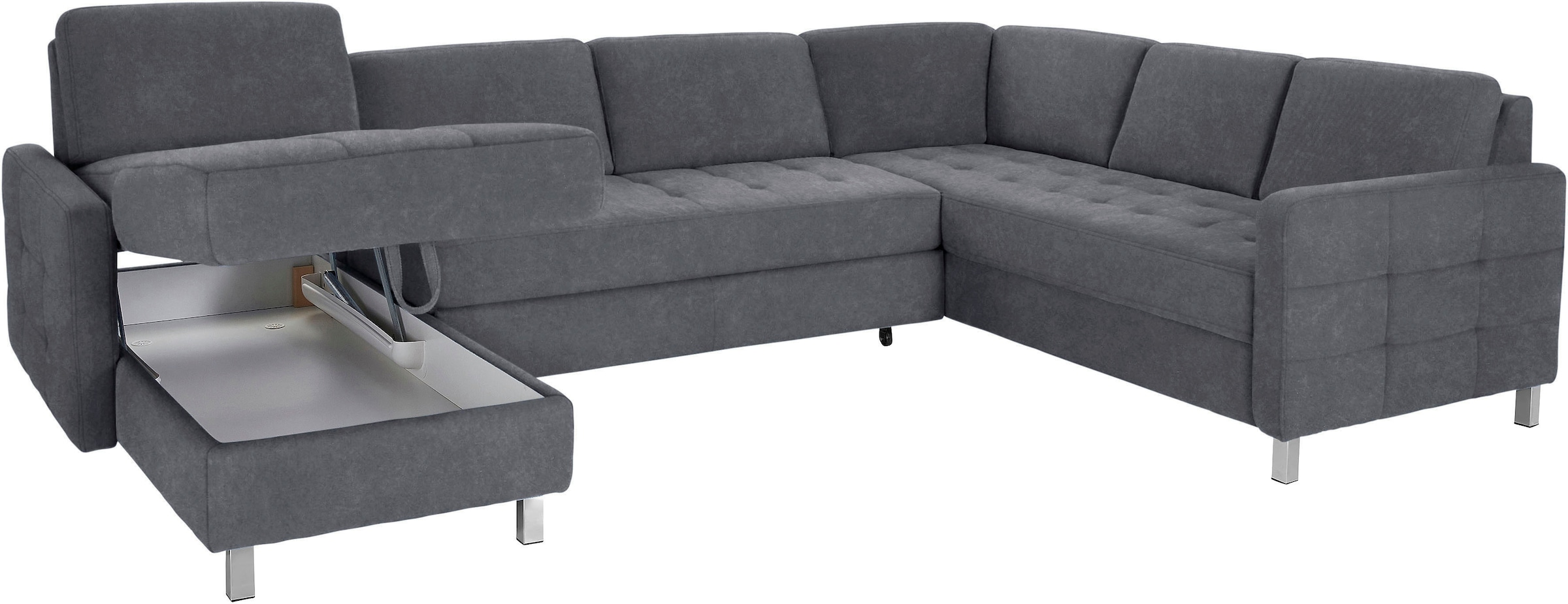 sit&more Wohnlandschaft Pablo U-Form, wahlweise mit Bettfunktion und Bettkasten