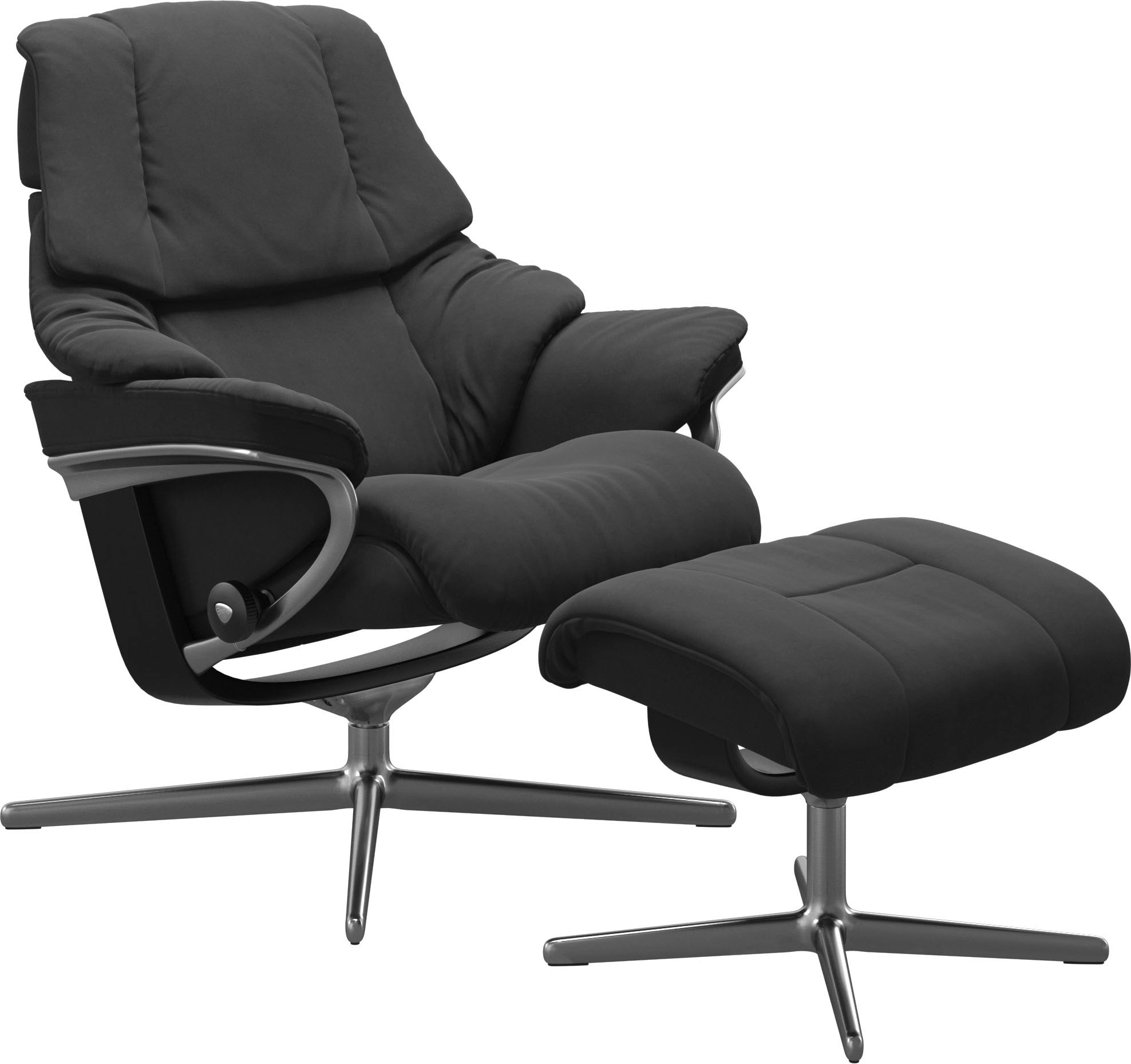 Stressless Fußhocker "Reno", mit Cross Base, Größe S, M & L, Holzakzent Schwarz